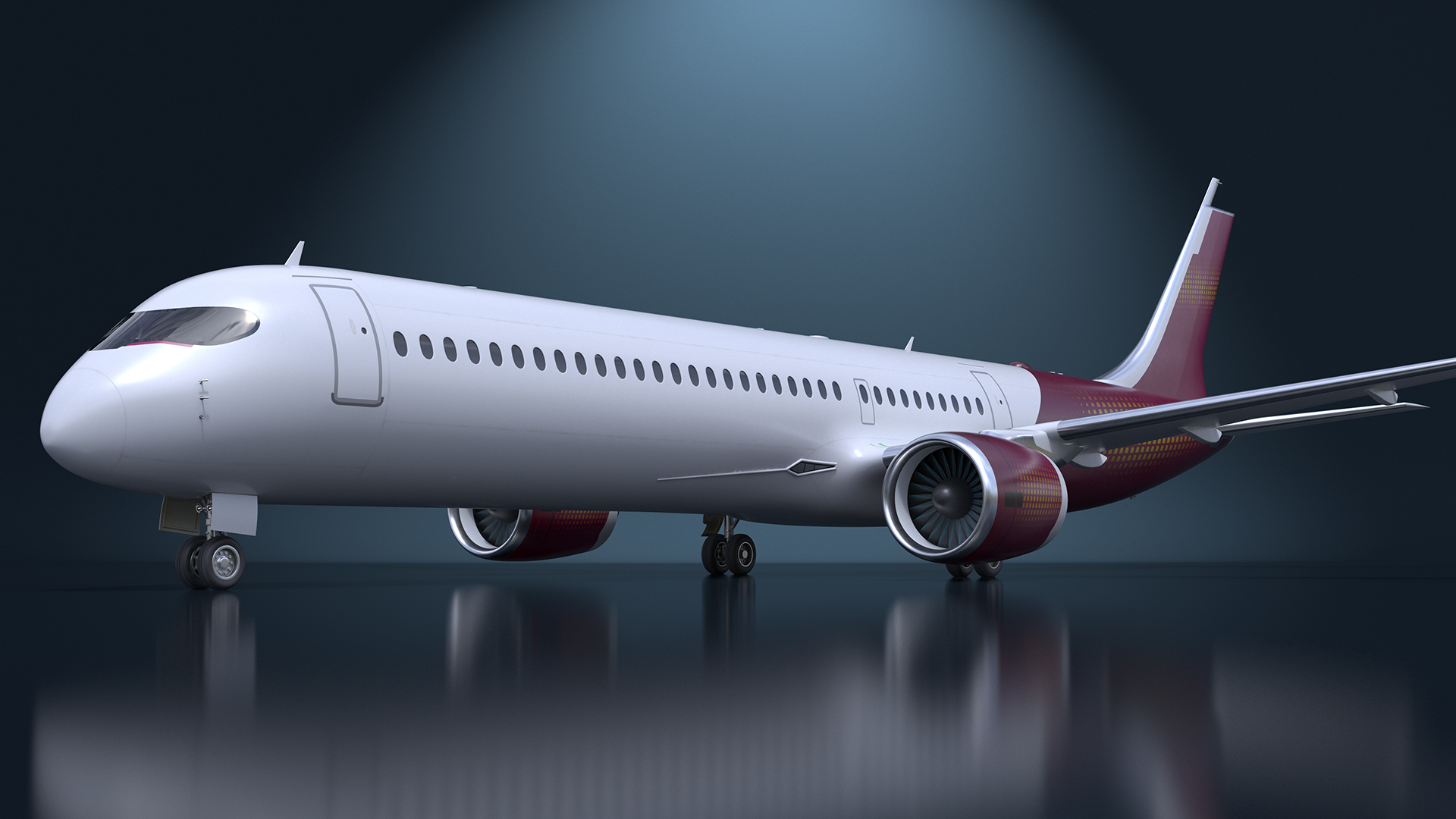 3D Concept Modern Aircraft Turbofan Rigged for Maya model