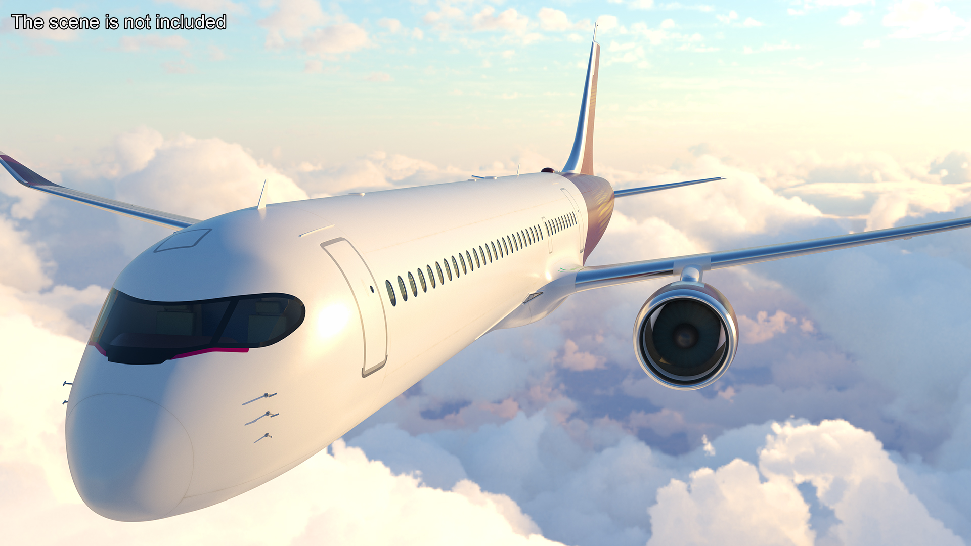 3D Concept Modern Aircraft Turbofan Rigged for Maya model