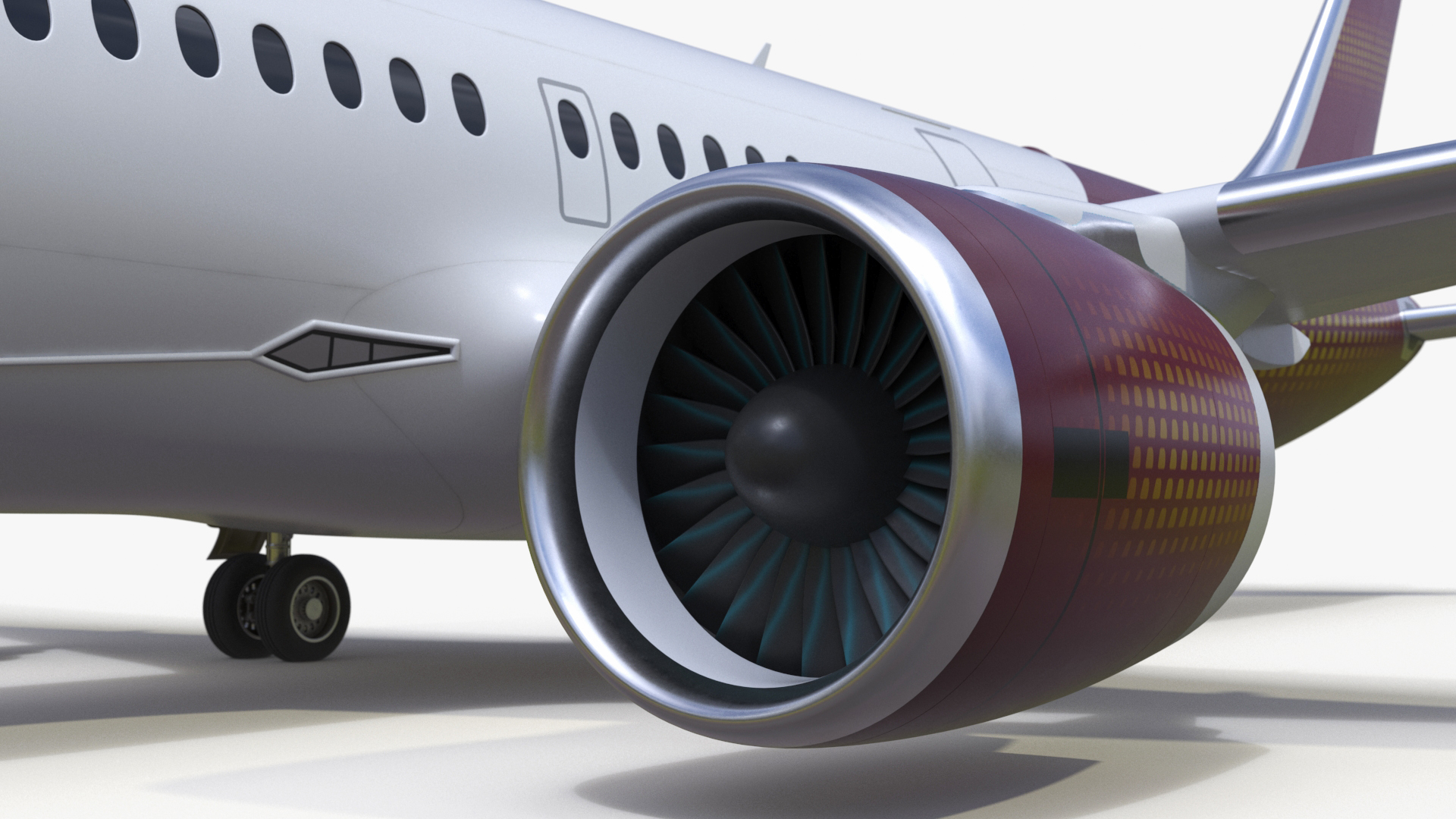 3D Concept Modern Aircraft Turbofan Rigged for Maya model