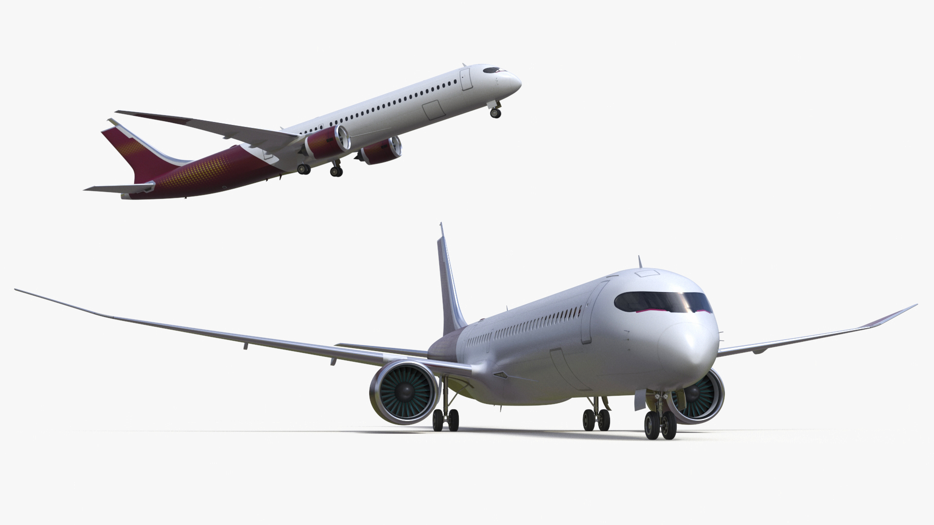3D Concept Modern Aircraft Turbofan Rigged for Maya model