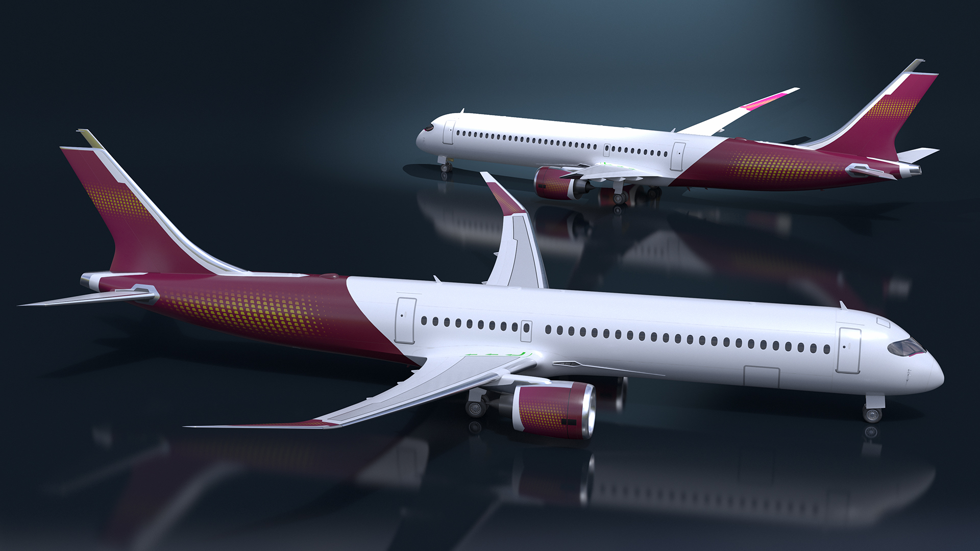 3D Concept Modern Aircraft Turbofan Rigged for Maya model