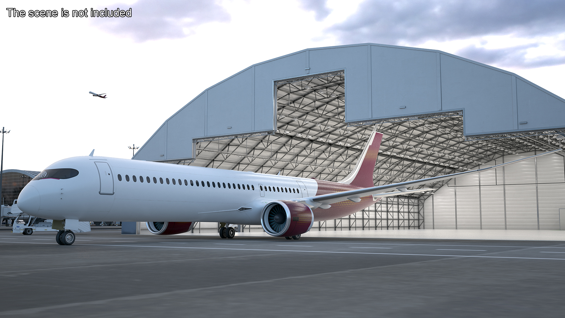3D Concept Modern Aircraft Turbofan Rigged for Maya model