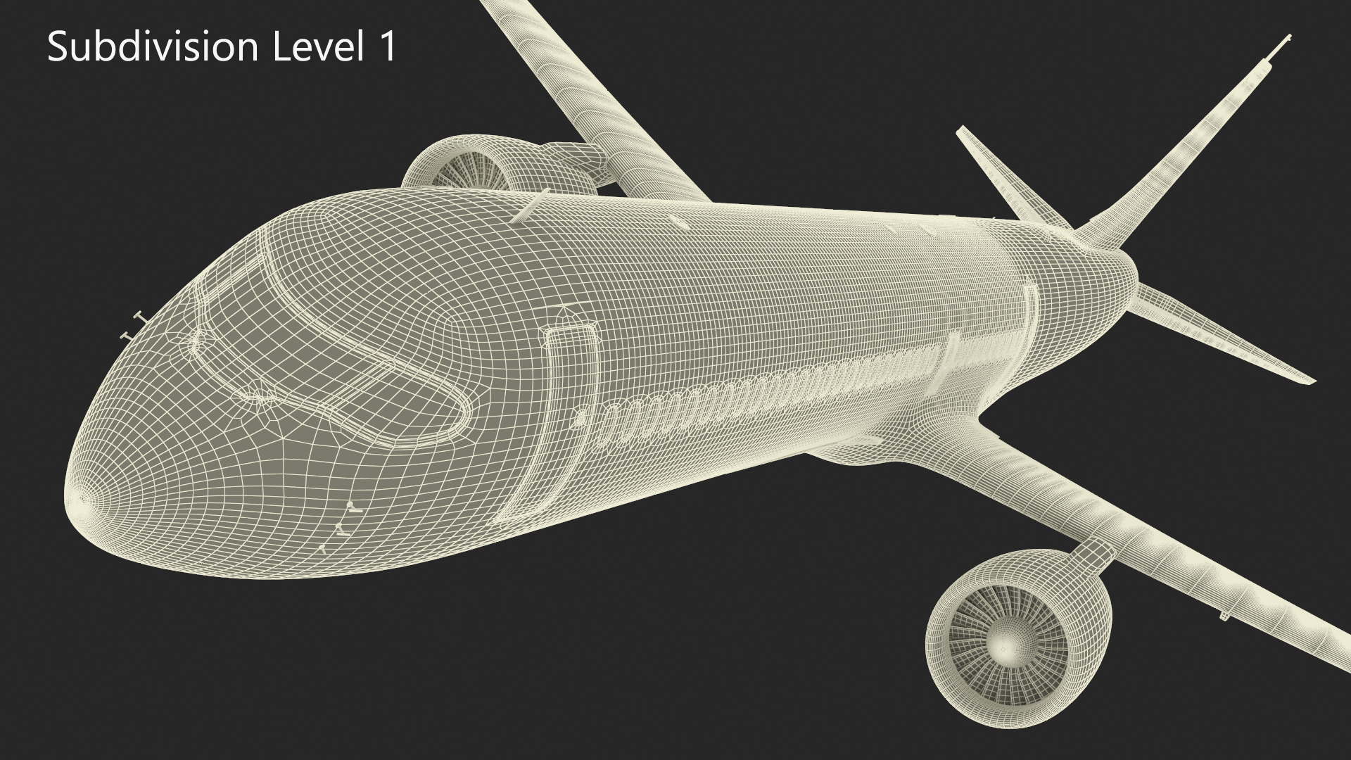 3D Concept Modern Aircraft Turbofan Rigged for Maya model