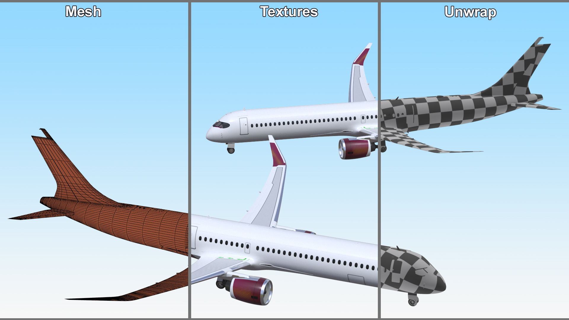 3D Concept Modern Aircraft Turbofan Rigged for Maya model