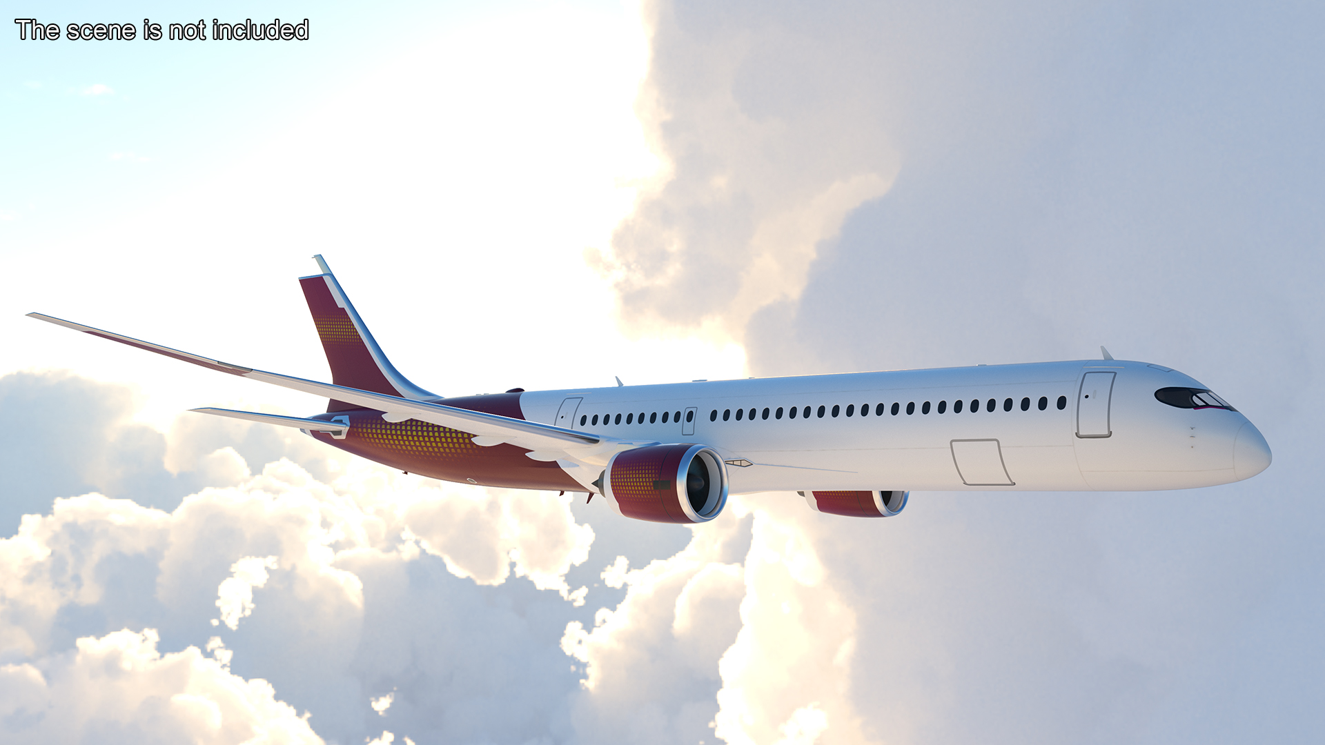 3D Concept Modern Aircraft Turbofan Rigged for Maya model