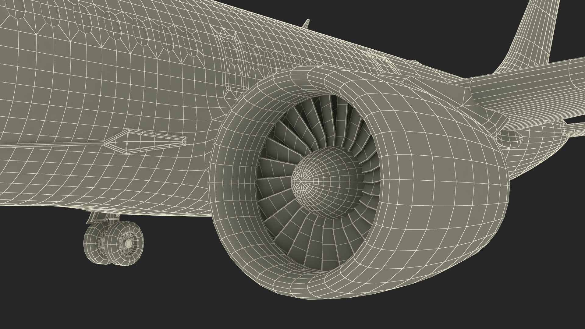 3D Concept Modern Aircraft Turbofan Rigged for Maya model