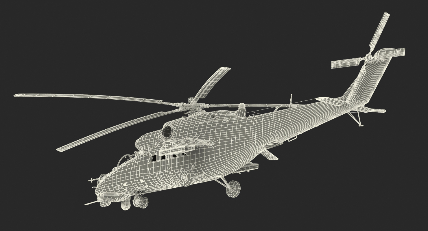 Russian Helicopter Mi 35M Rigged 3D