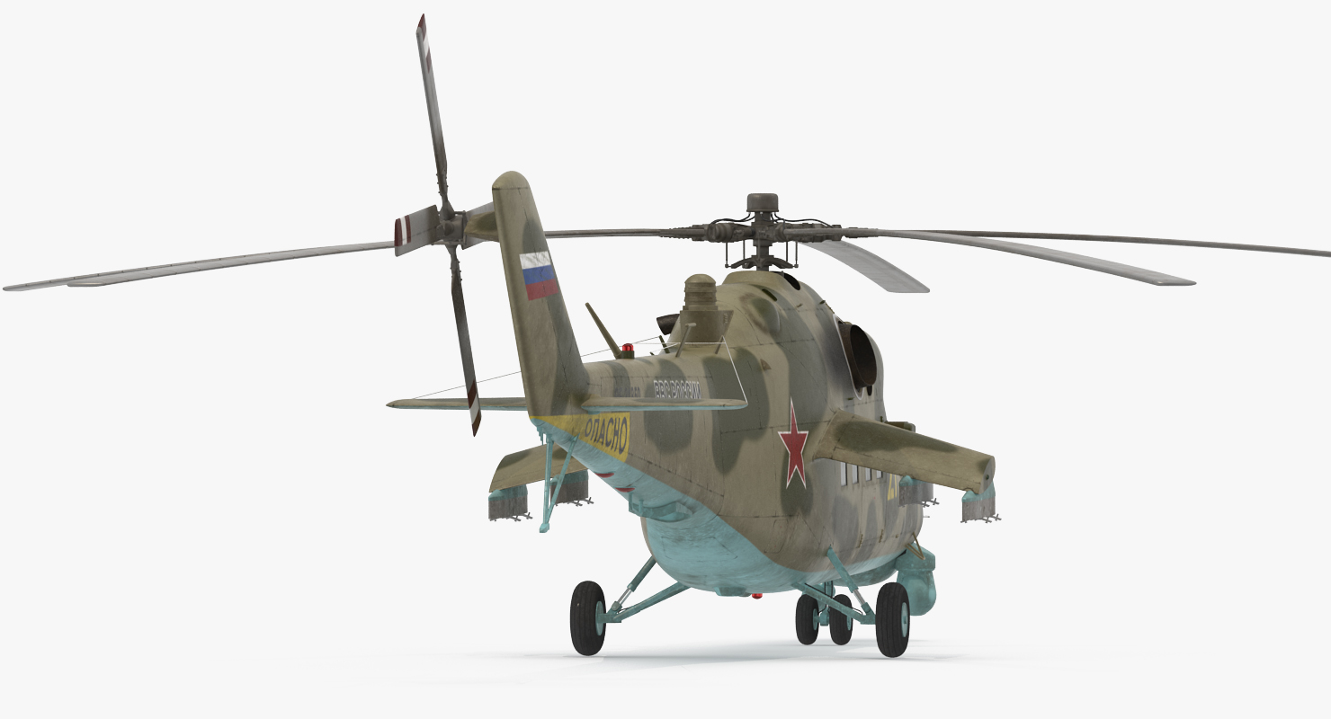 Russian Helicopter Mi 35M Rigged 3D
