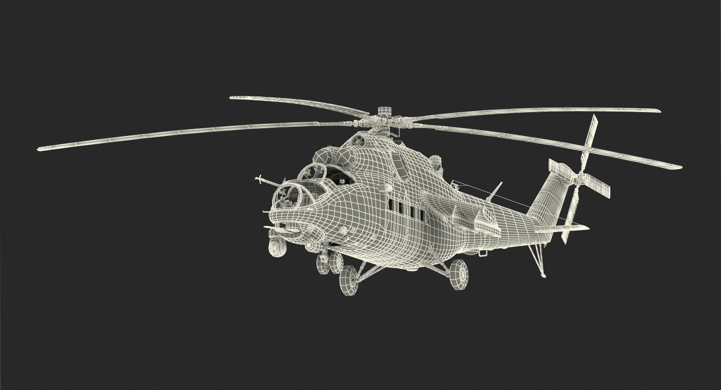 Russian Helicopter Mi 35M Rigged 3D