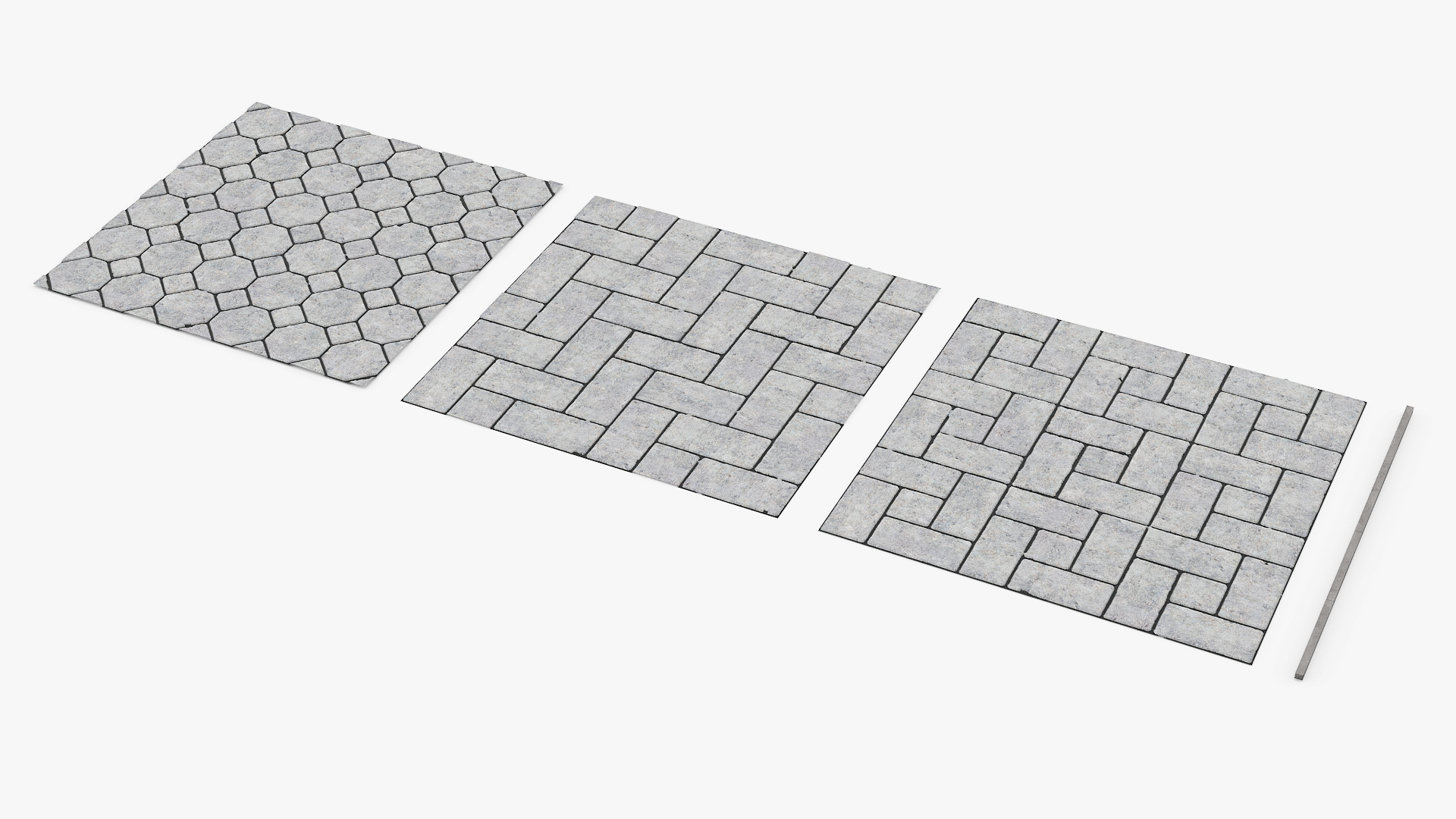 Concrete Paver Set with Border Gray