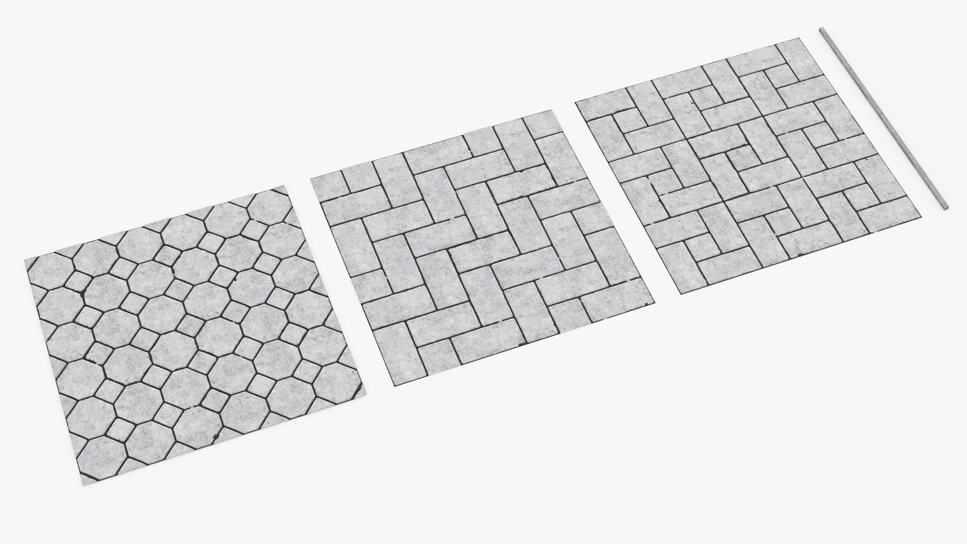 Concrete Paver Set with Border Gray, view 3