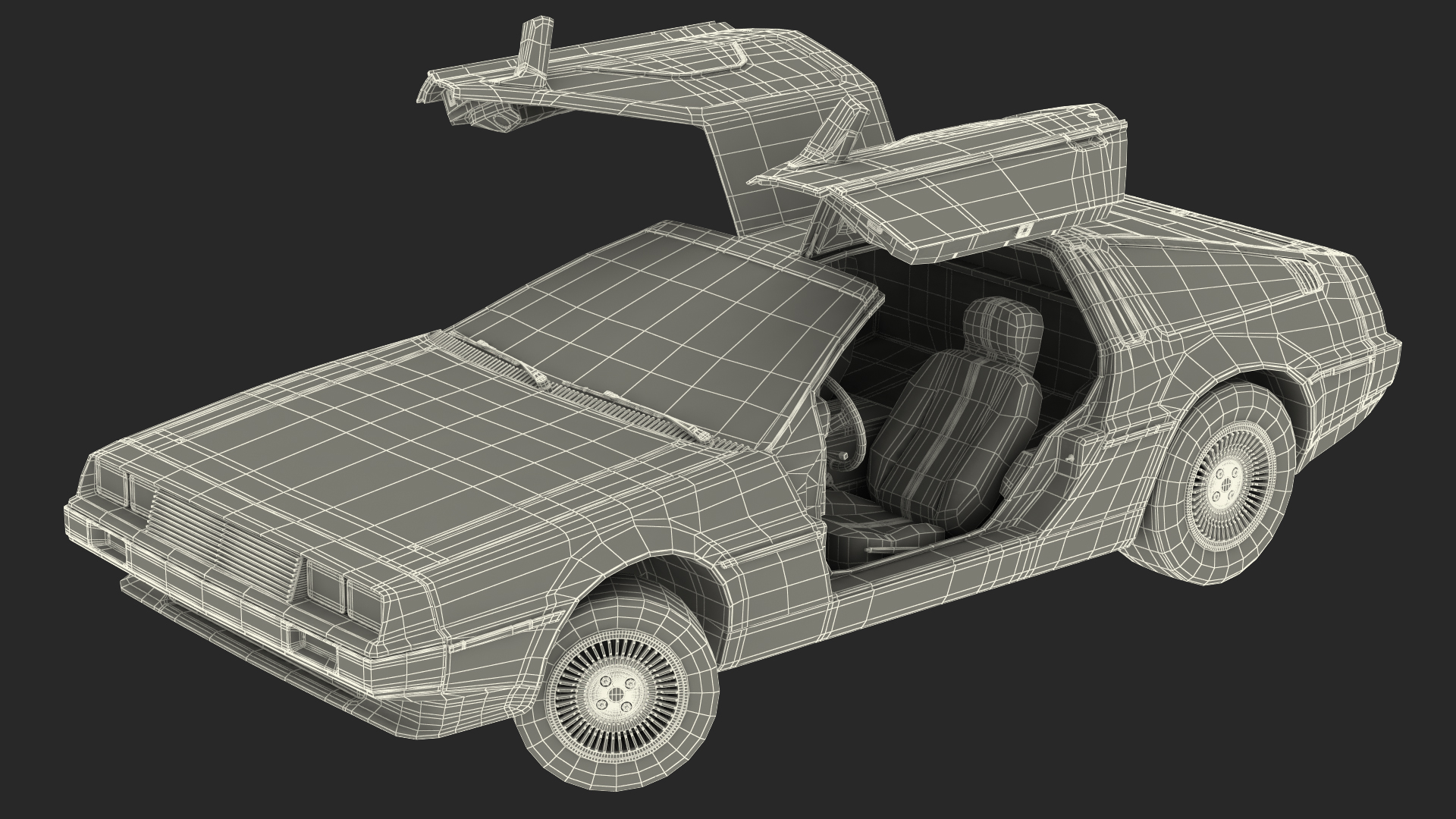 3D 80s Sport Car Generic Rigged model