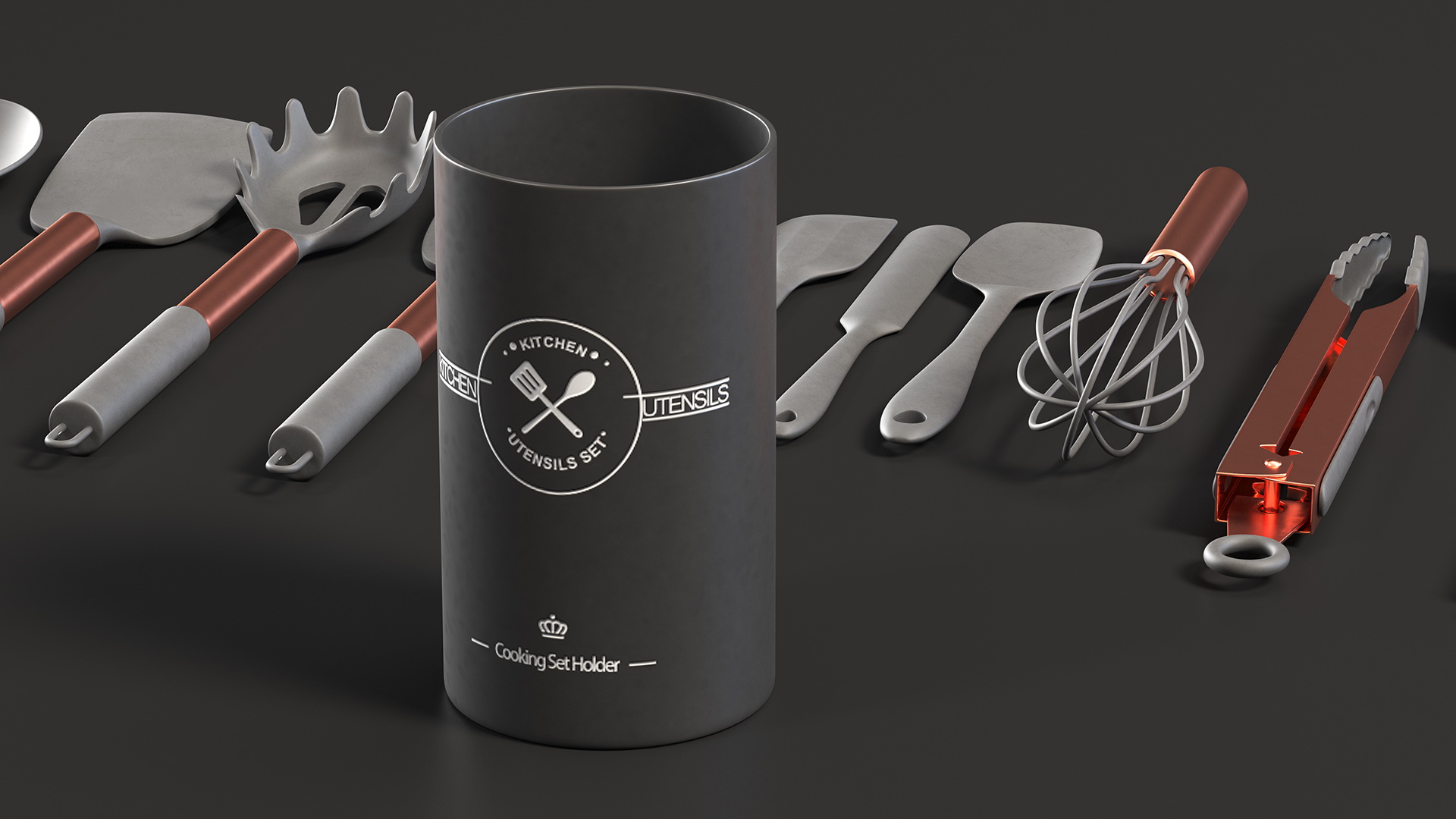 Kitchen Cooking Utensils Pink Gold 3D model