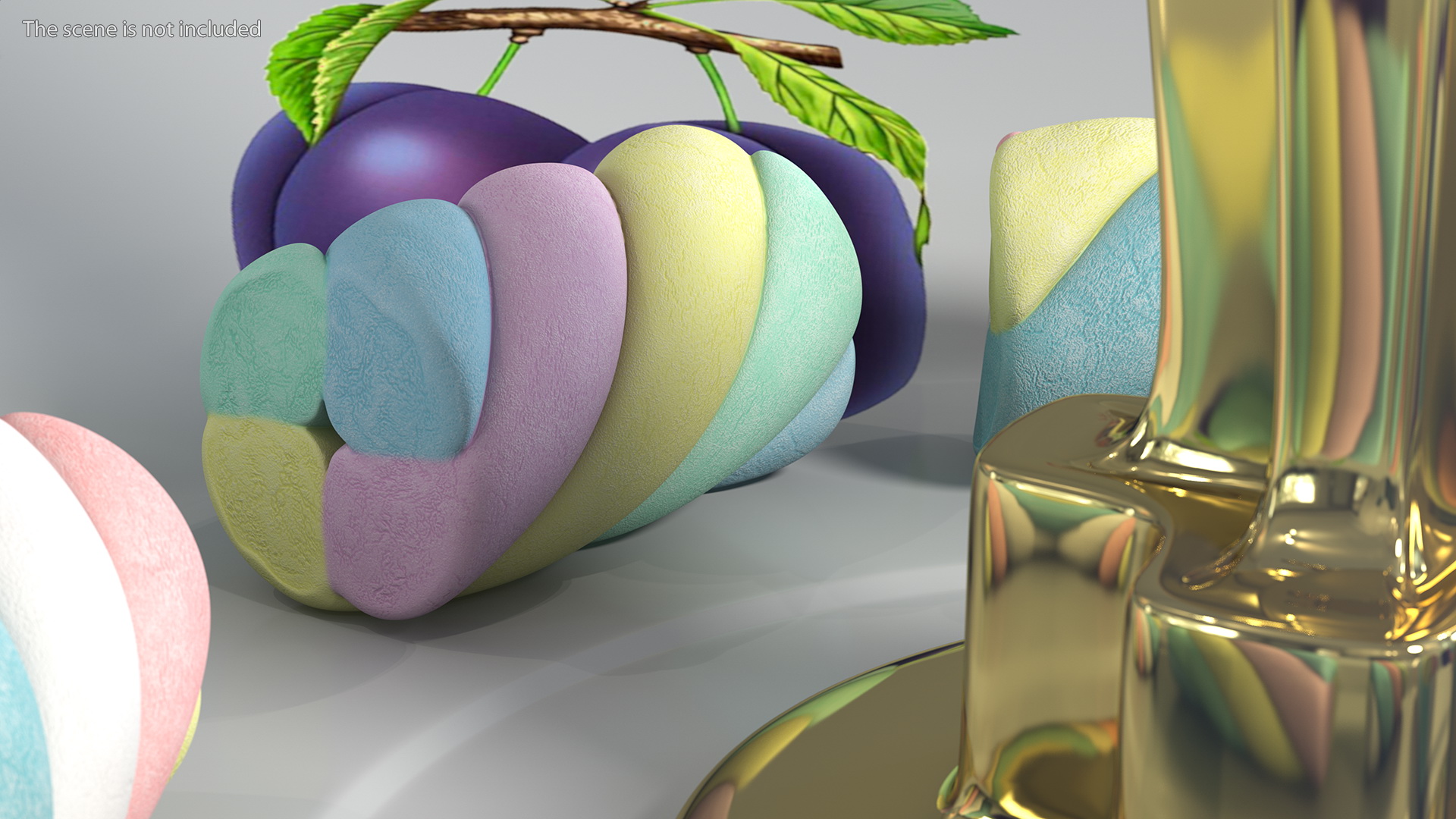 Multi Colored Marshmallow Twists 3D