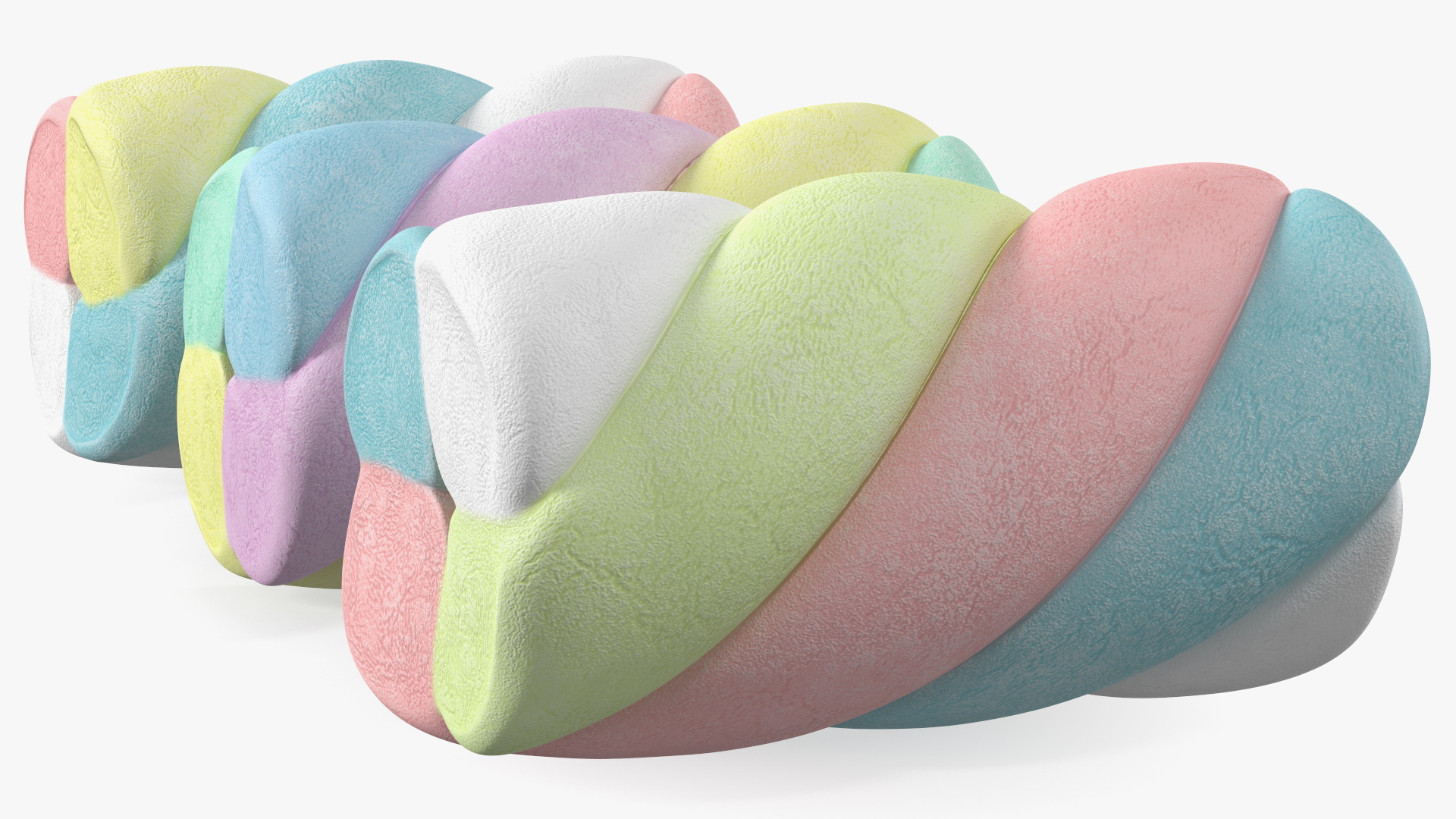 Multi Colored Marshmallow Twists 3D