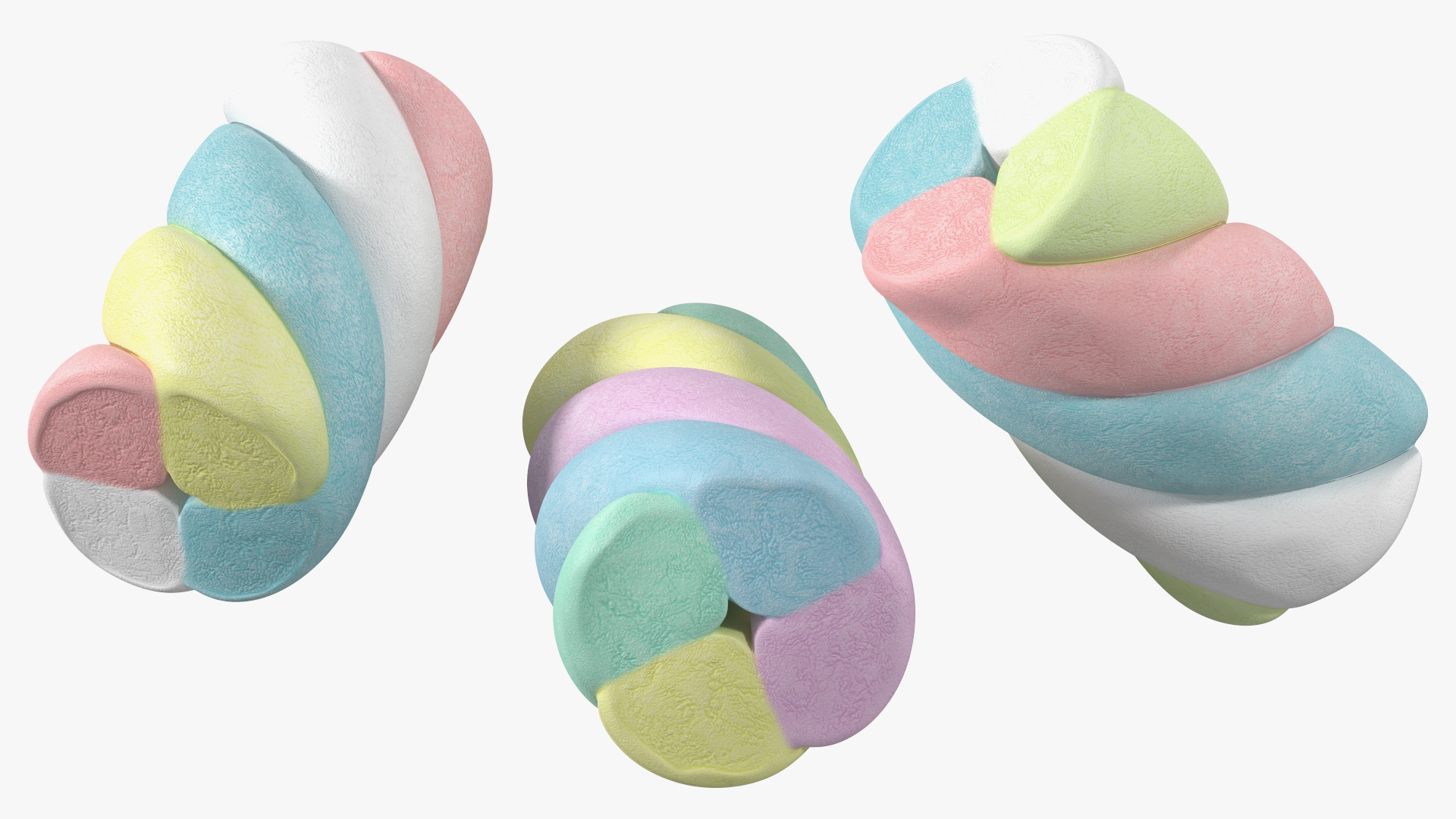 Multi Colored Marshmallow Twists 3D
