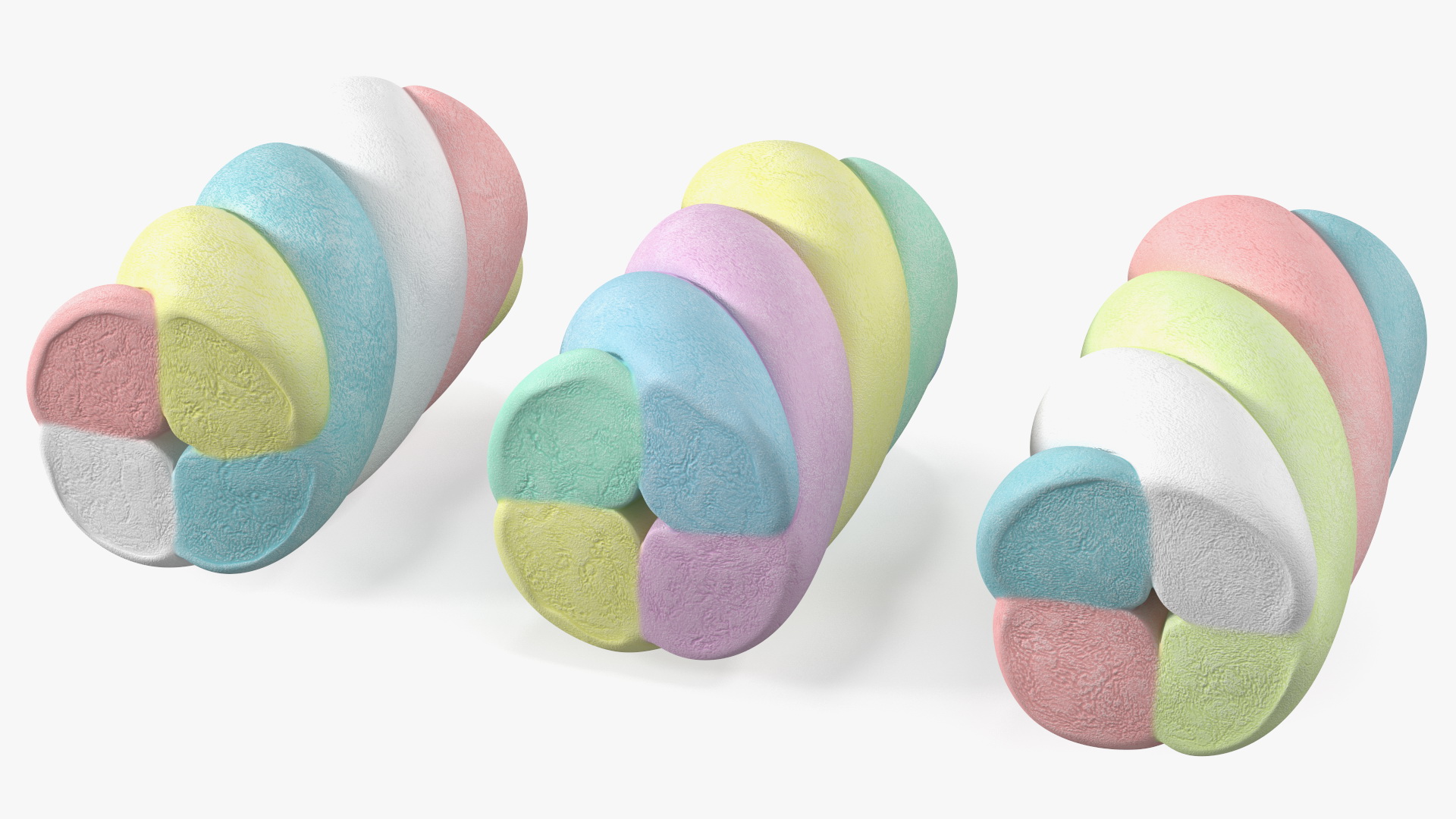 Multi Colored Marshmallow Twists 3D