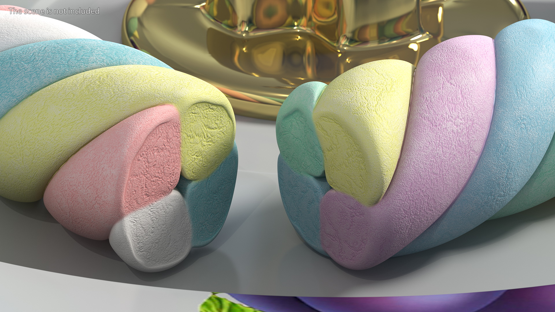 Multi Colored Marshmallow Twists 3D