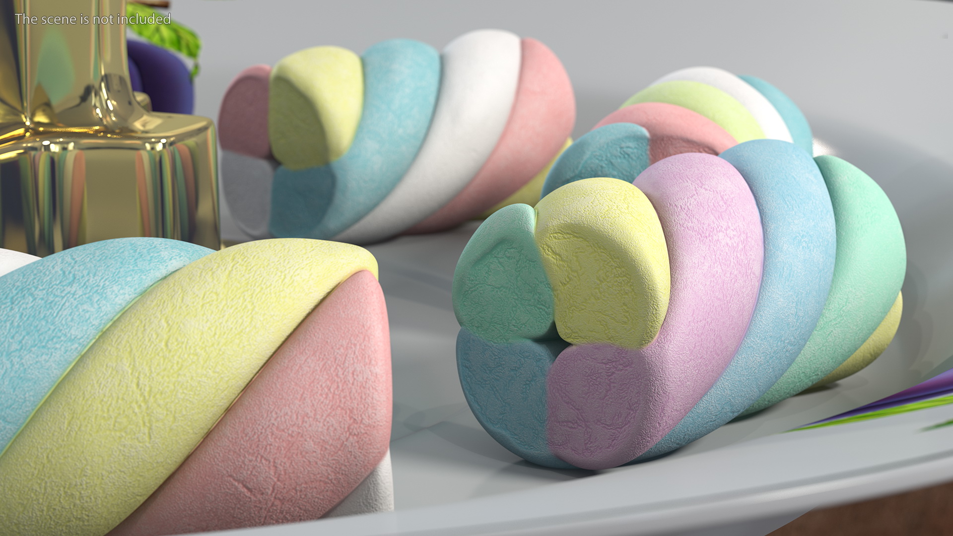 Multi Colored Marshmallow Twists 3D