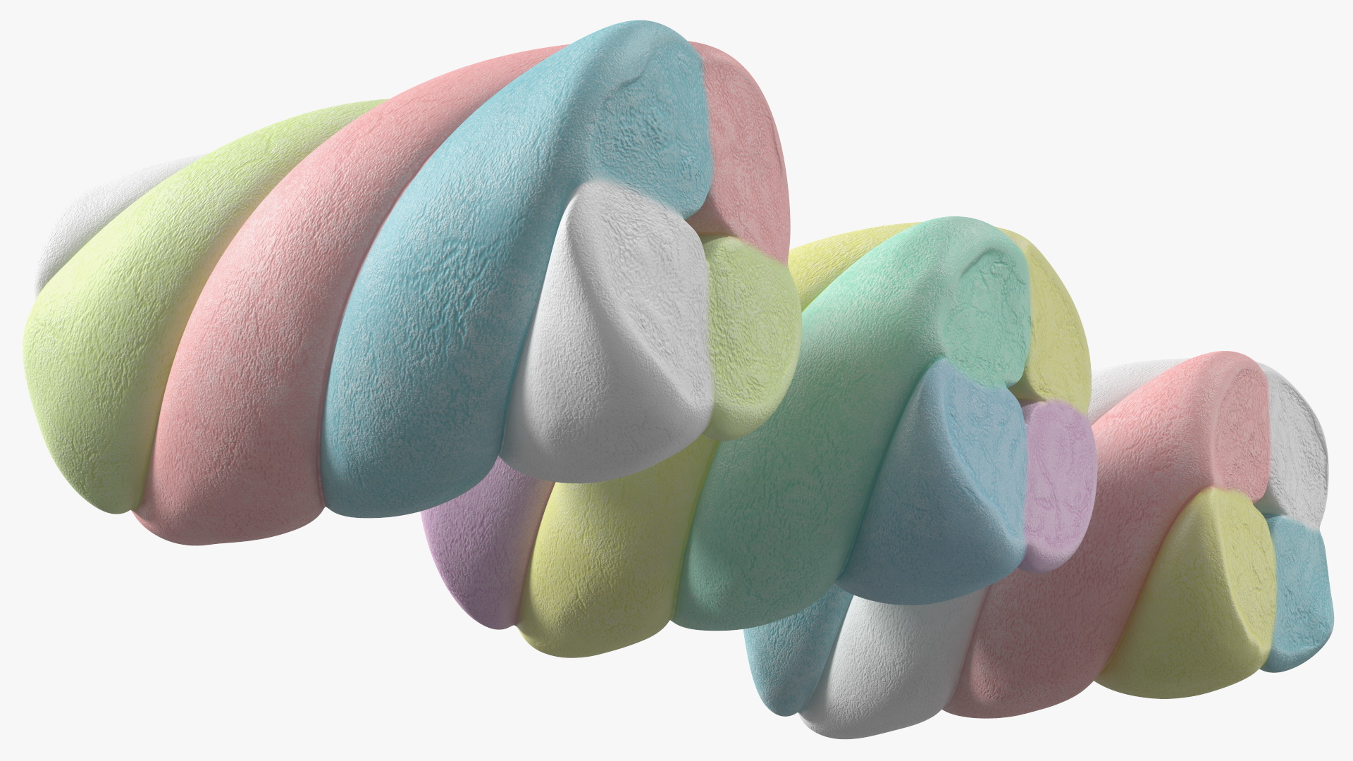 Multi Colored Marshmallow Twists 3D