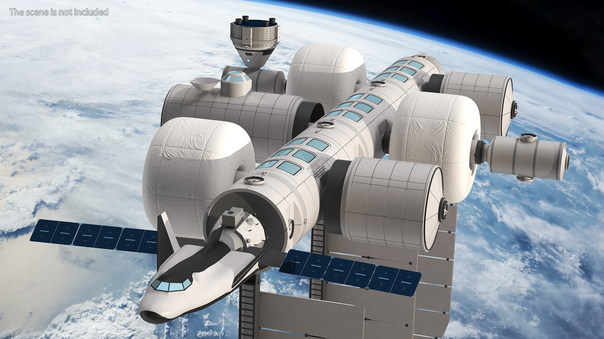3D model Orbital Reef Blue Origin Space Station Rigged
