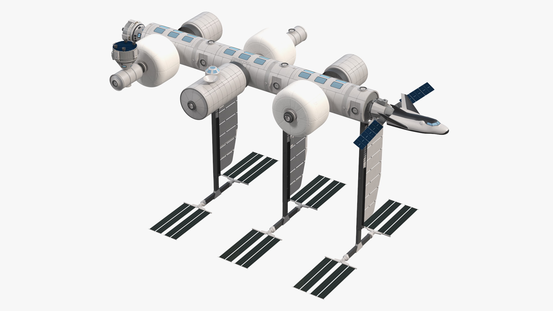 3D model Orbital Reef Blue Origin Space Station Rigged