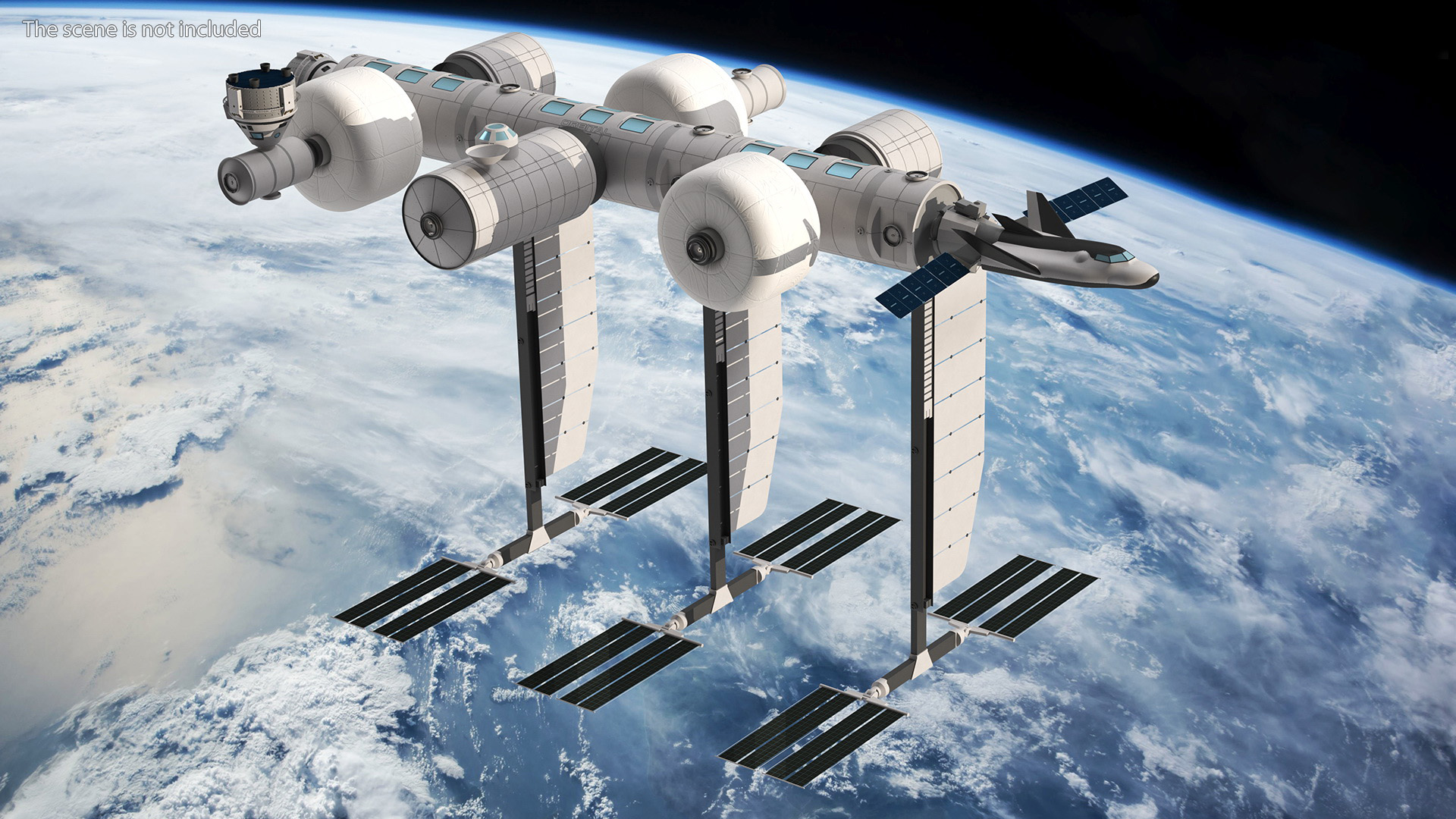 3D model Orbital Reef Blue Origin Space Station Rigged