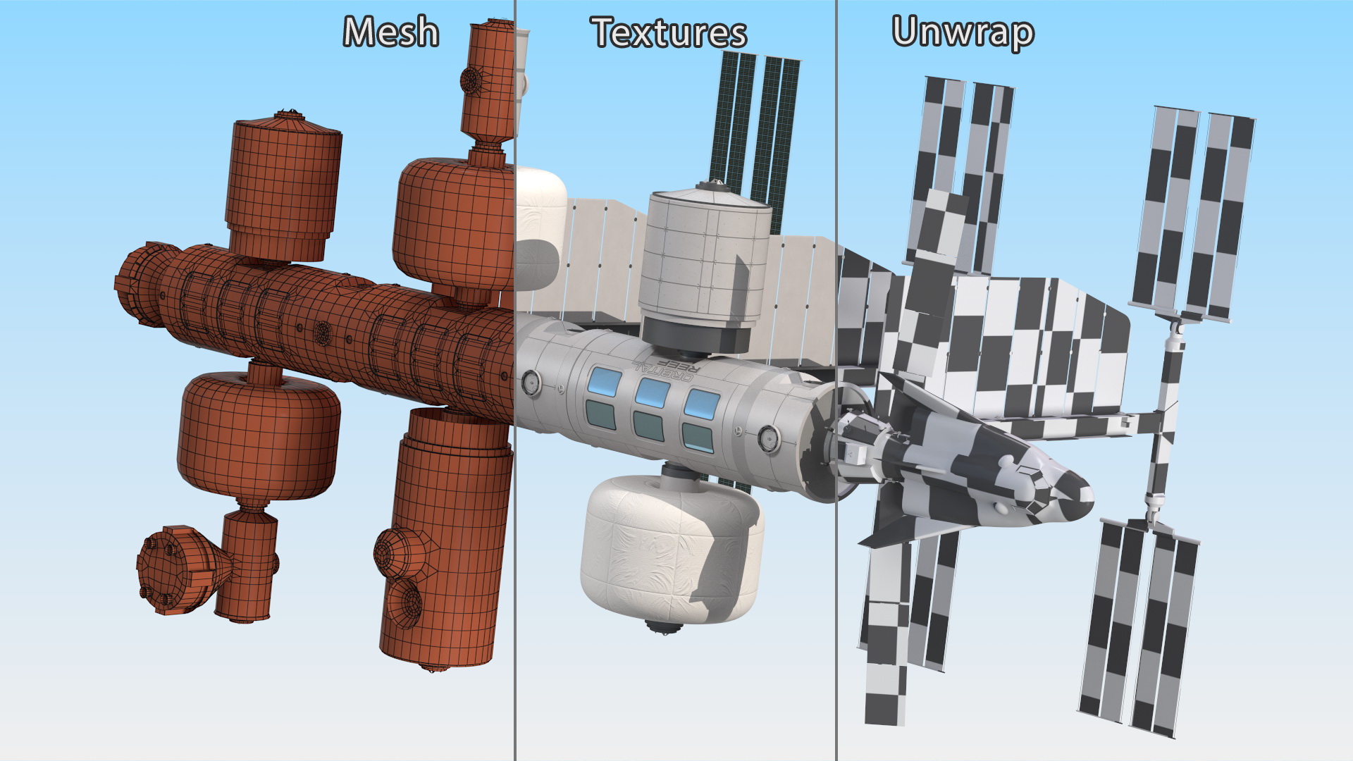 3D model Orbital Reef Blue Origin Space Station Rigged