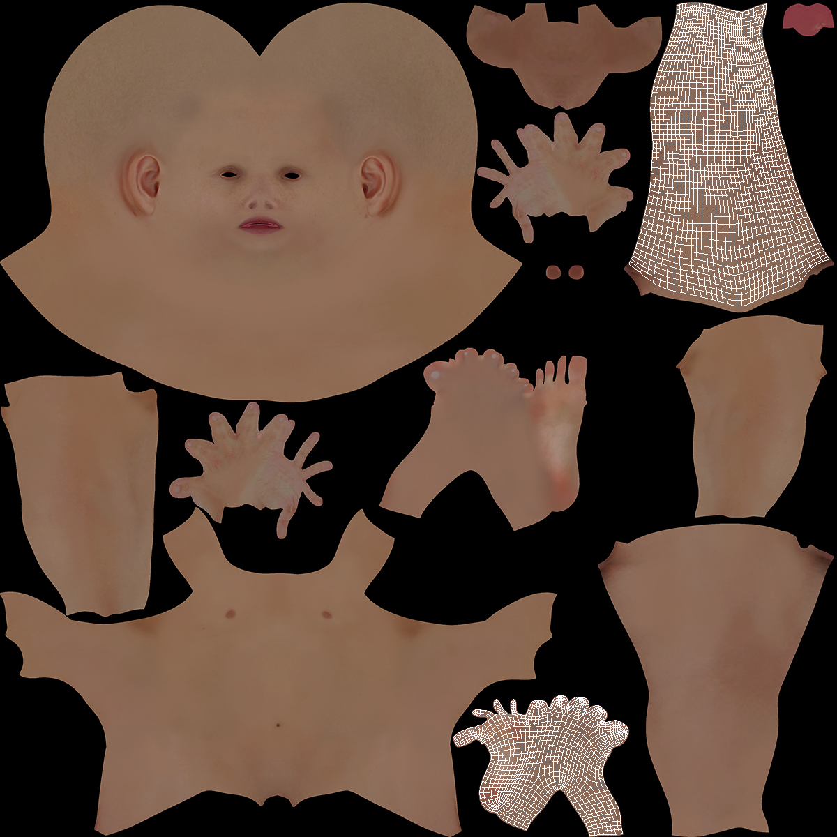 3D Realistic Young Boy Leg model