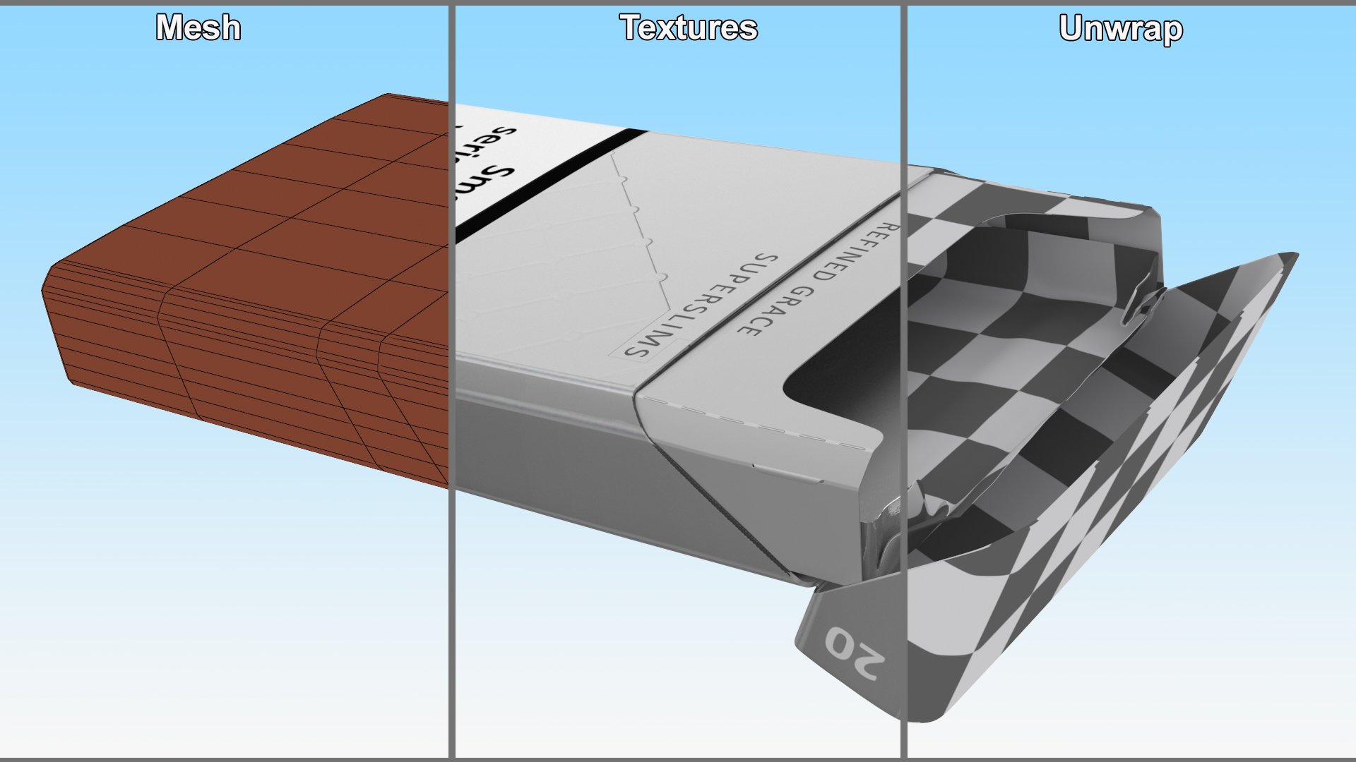3D model Pack of Cigarettes Davidoff White Super Slim Empty