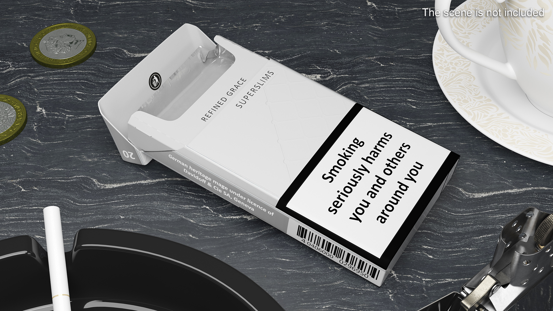 3D model Pack of Cigarettes Davidoff White Super Slim Empty