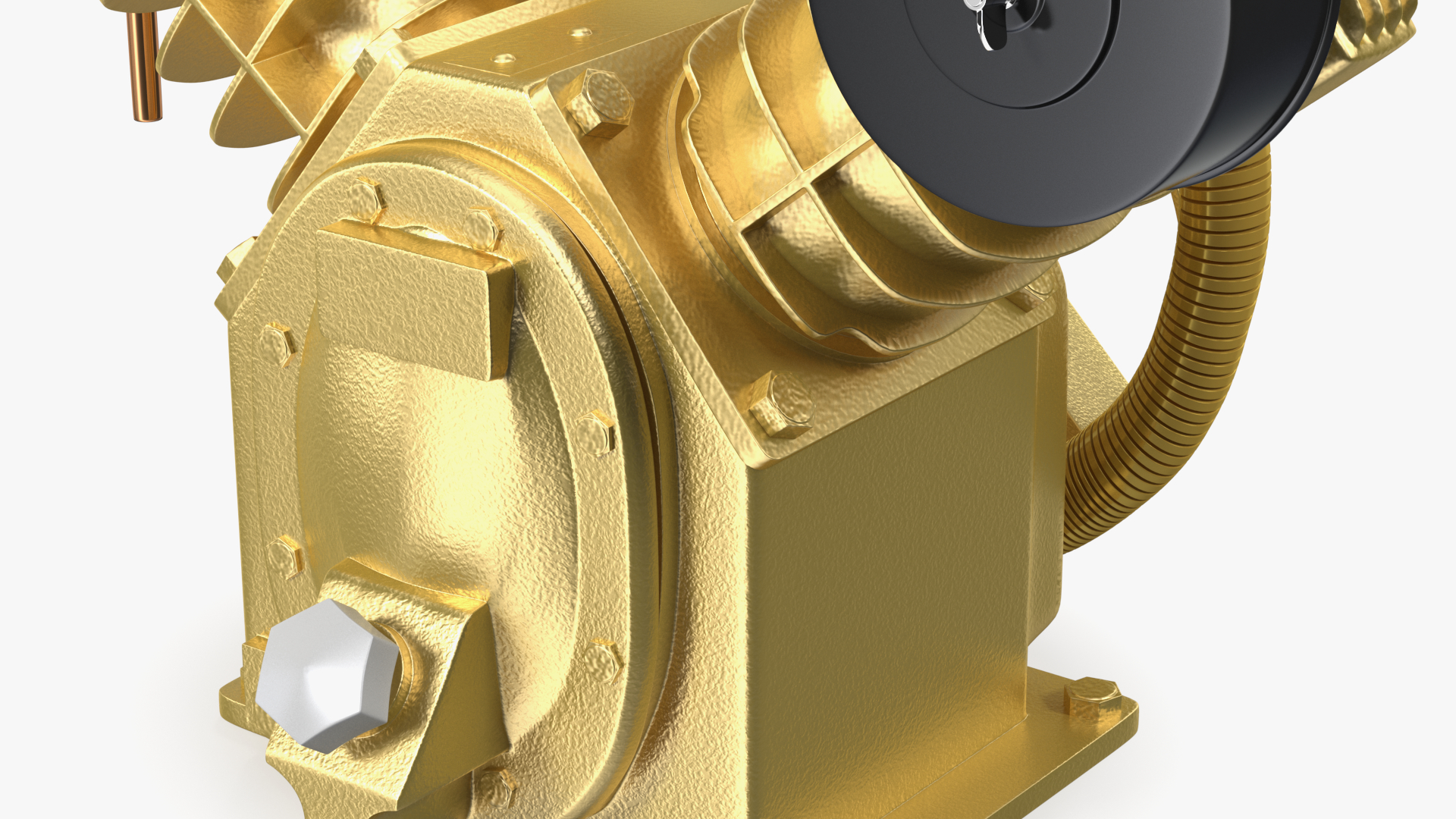 Compressor Pump Twin Cylinder V Style Yellow 3D model