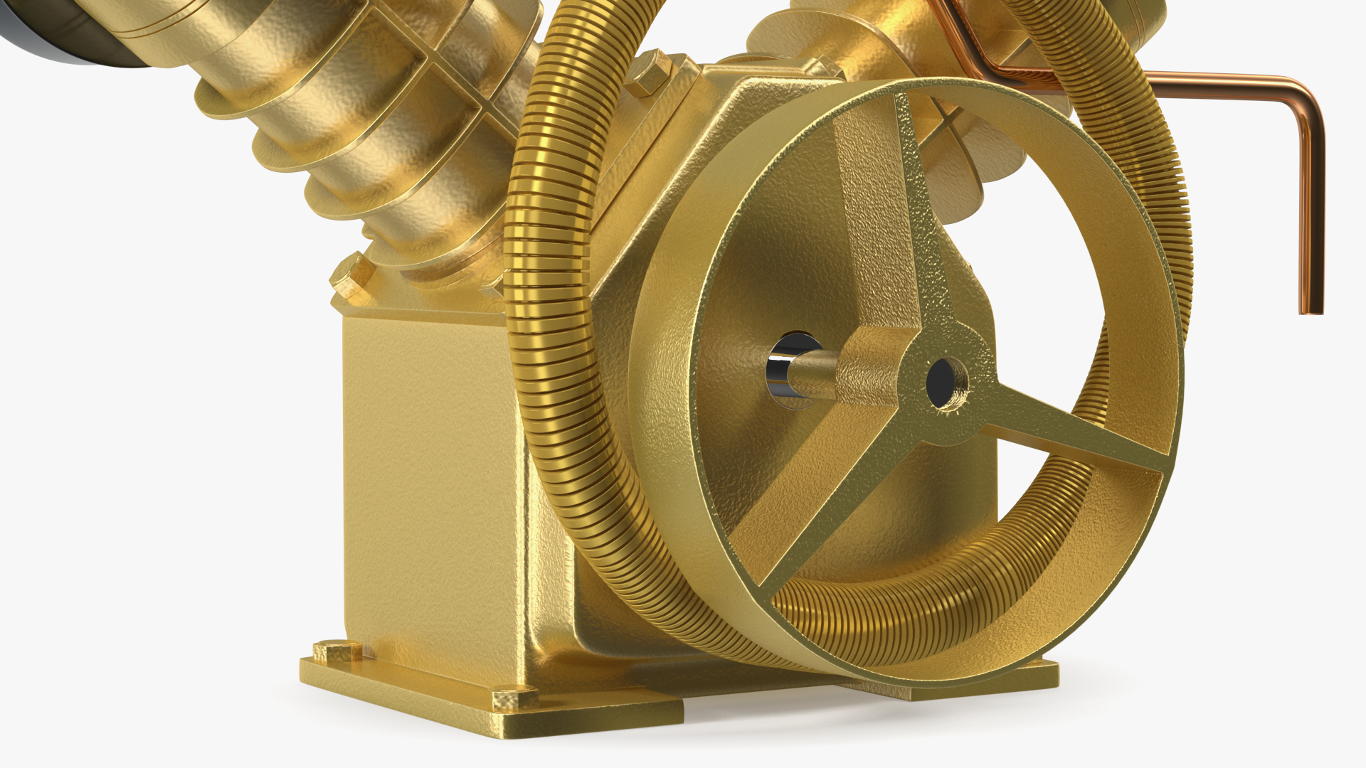 Compressor Pump Twin Cylinder V Style Yellow 3D model