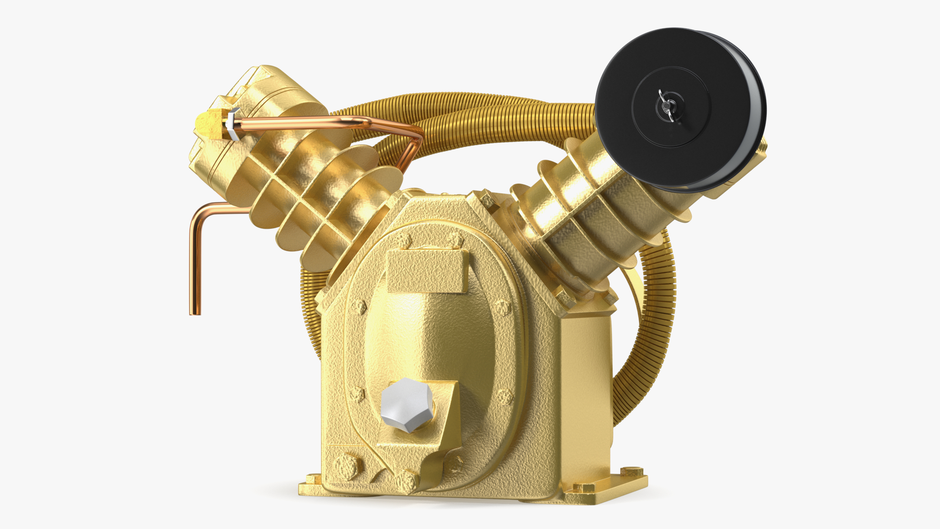 Compressor Pump Twin Cylinder V Style Yellow 3D model