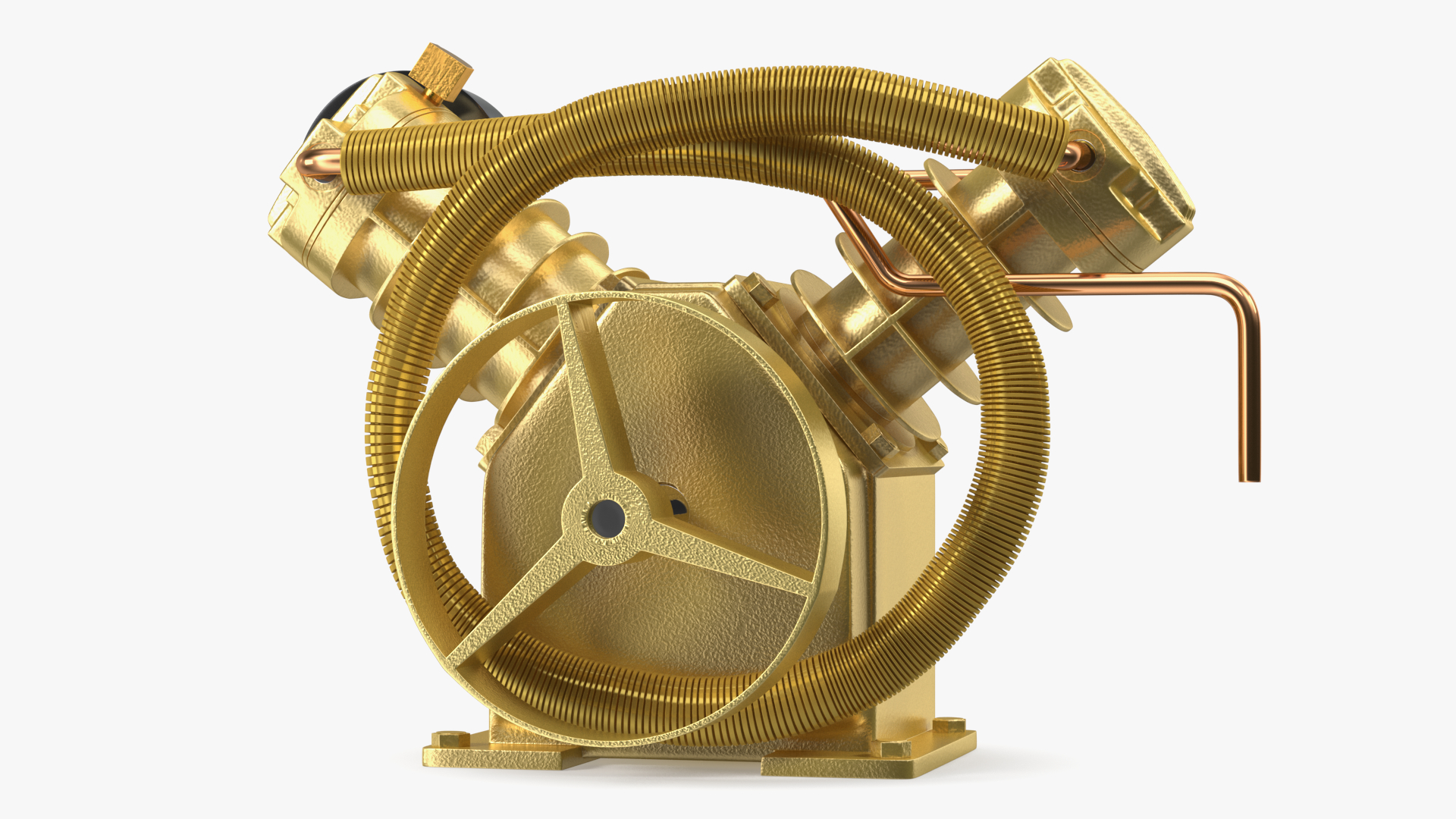 Compressor Pump Twin Cylinder V Style Yellow 3D model