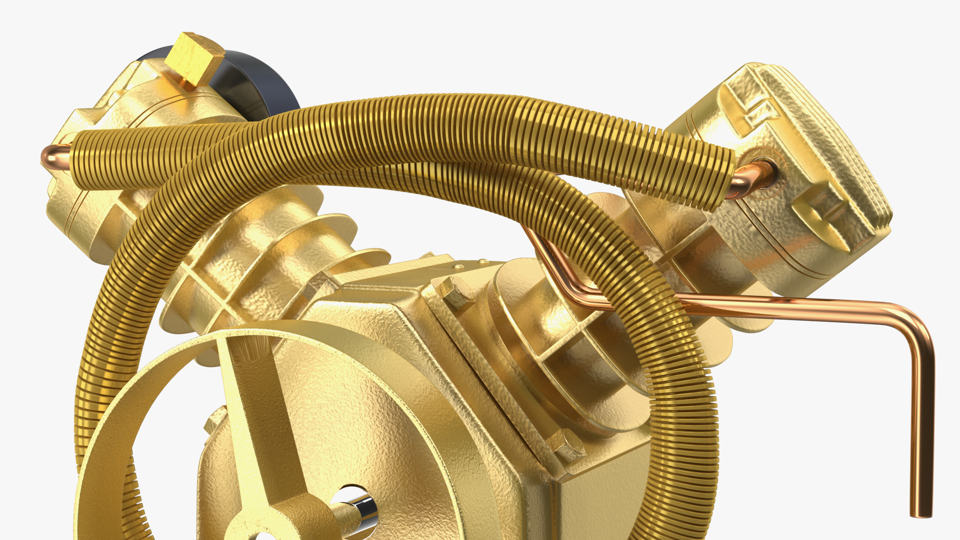 Compressor Pump Twin Cylinder V Style Yellow 3D model