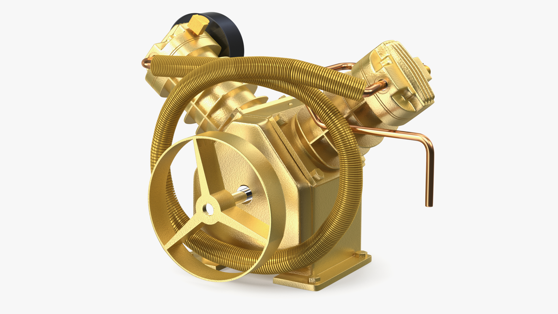 Compressor Pump Twin Cylinder V Style Yellow 3D model