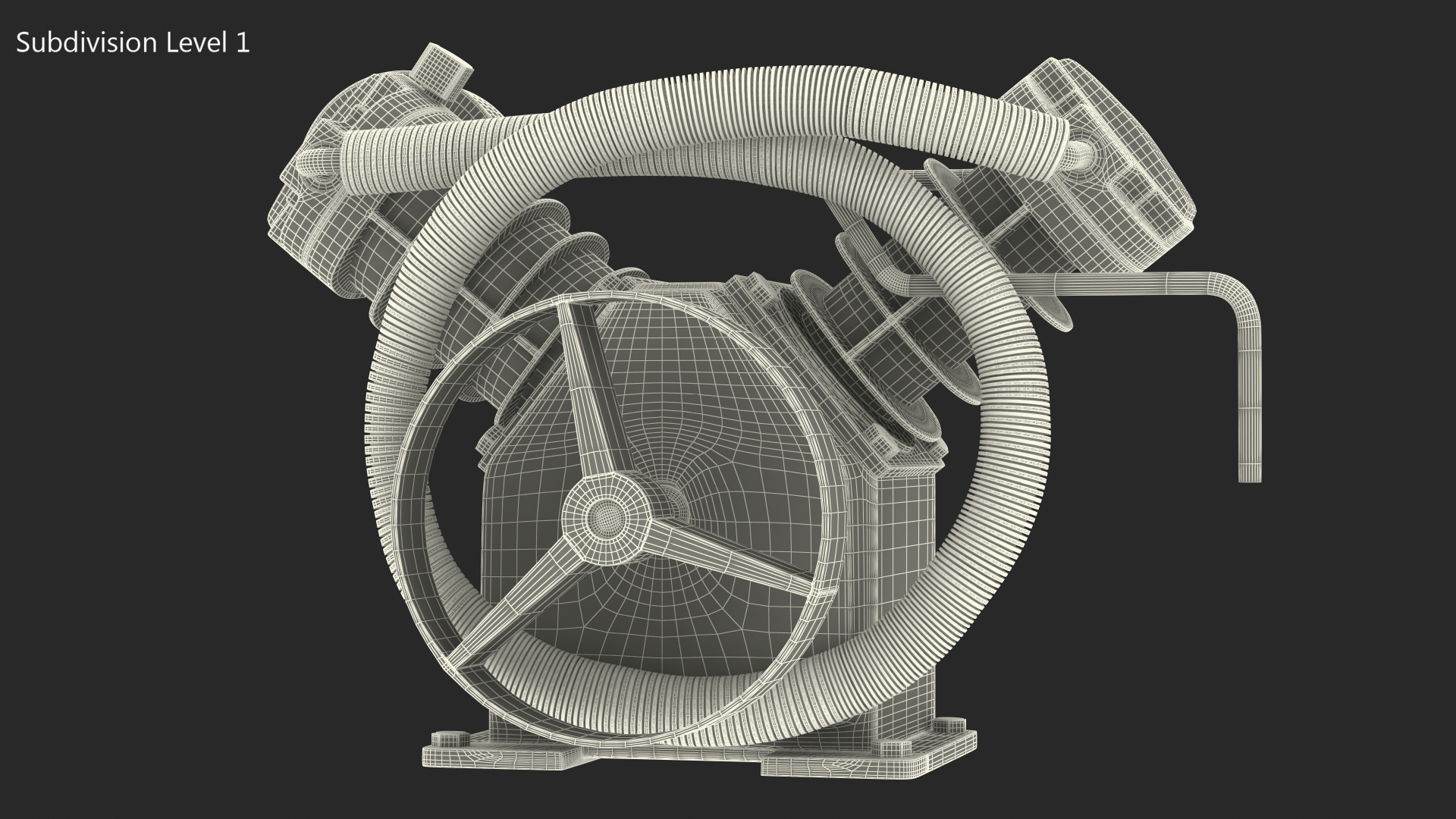 Compressor Pump Twin Cylinder V Style Yellow 3D model