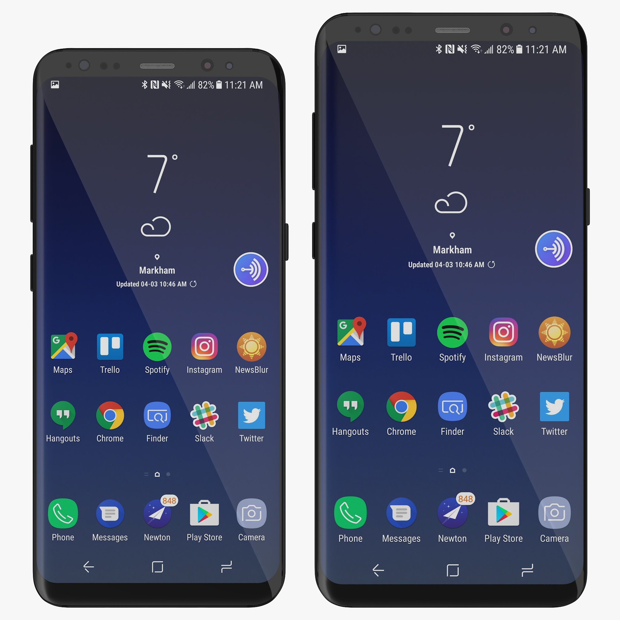 Samsung Galaxy S8 Midnight Black 3D Models Set