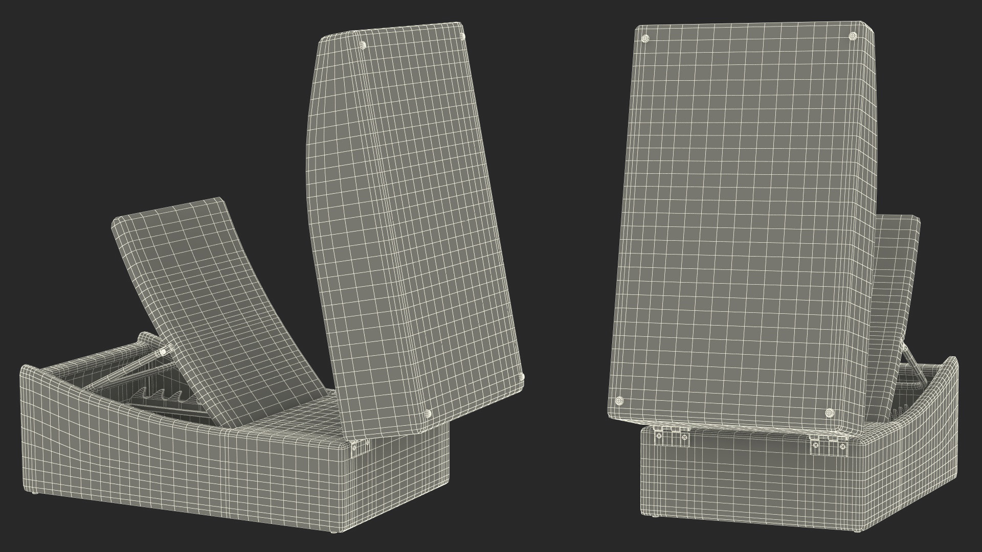 3D Designer Pool Lounge Chair Black Blue Rigged for Maya model