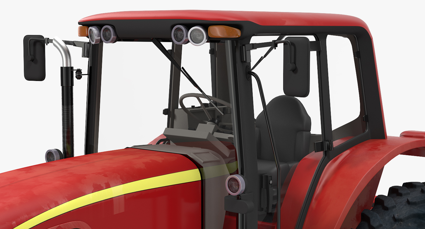 Tractor with Used Twin Rotary Rake Generic 3D