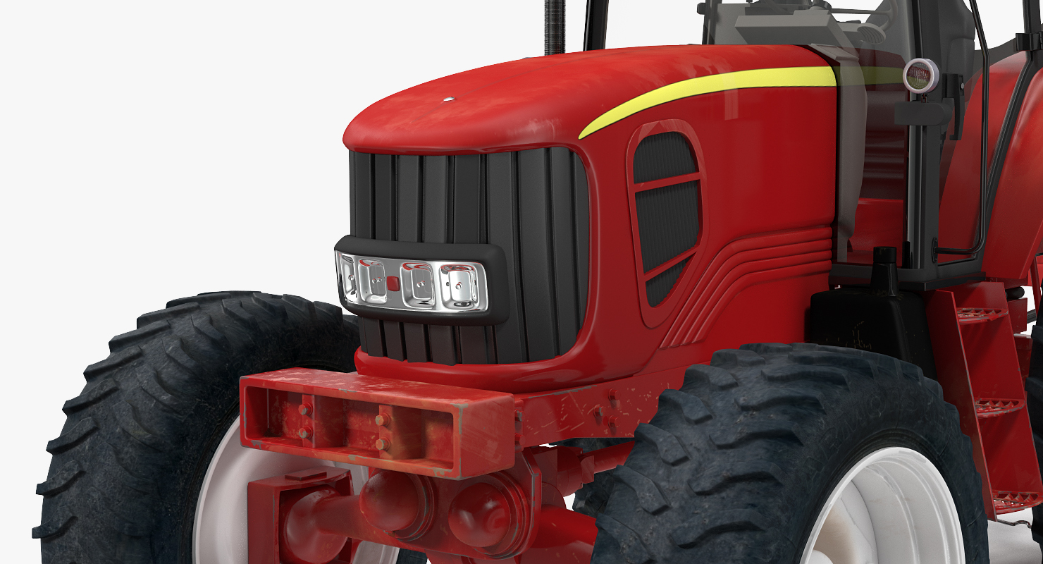 Tractor with Used Twin Rotary Rake Generic 3D