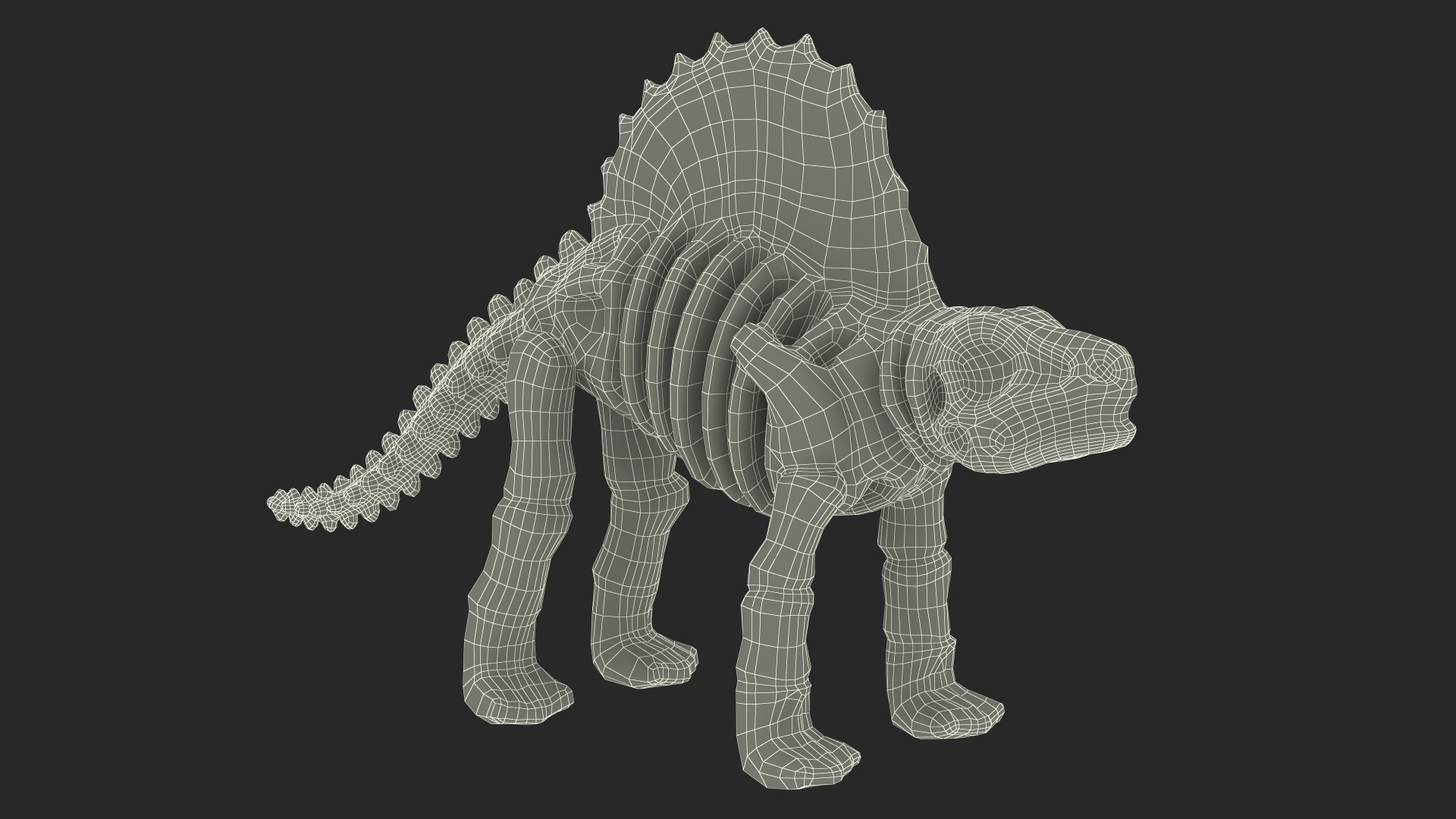 Dimetrodon Dinosaur Skeleton Toy 3D