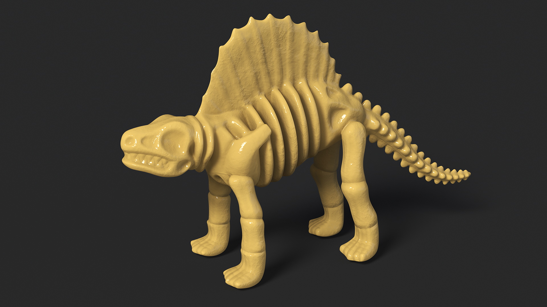 Dimetrodon Dinosaur Skeleton Toy 3D