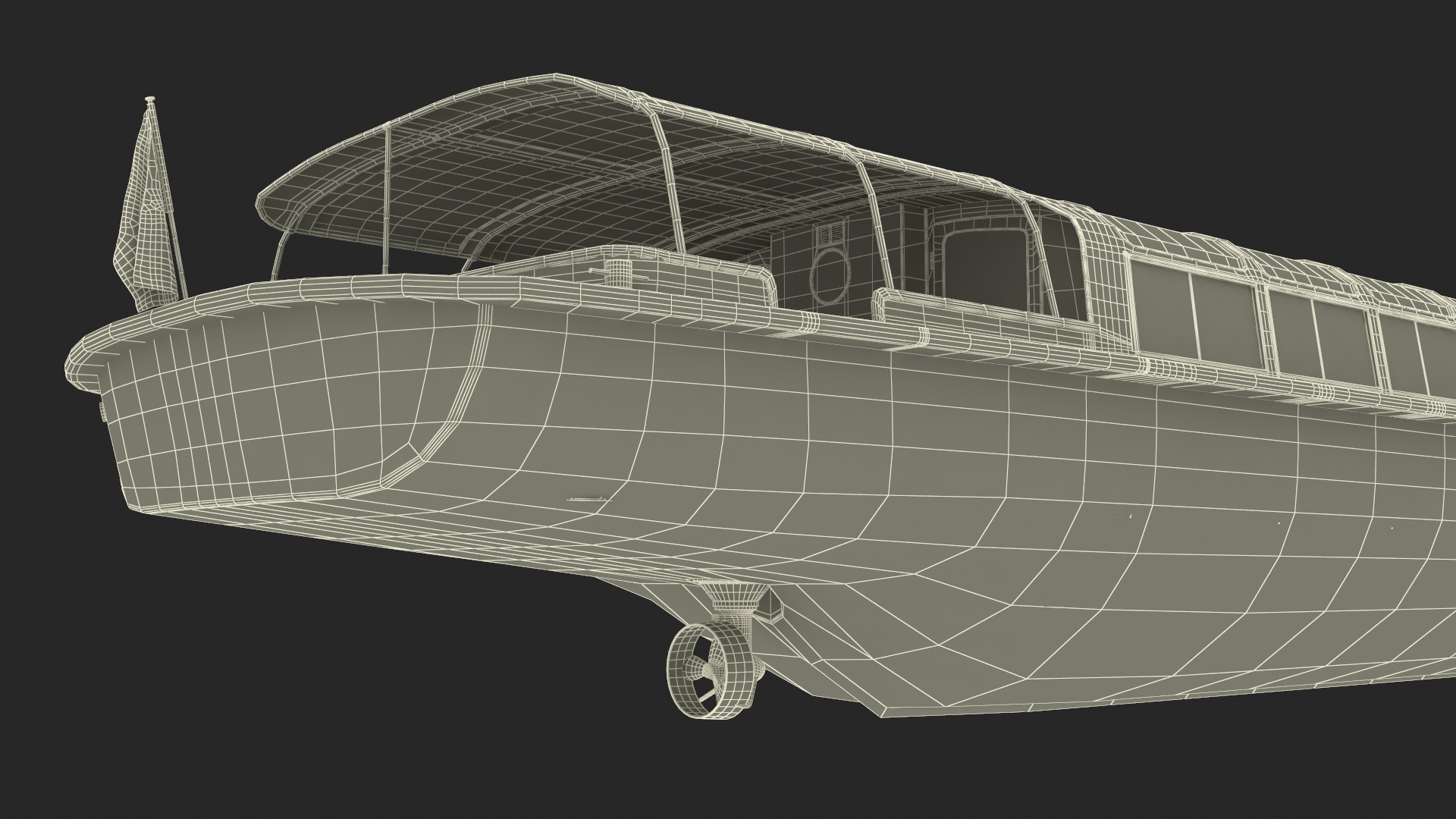 Cruise Black Boat 3D
