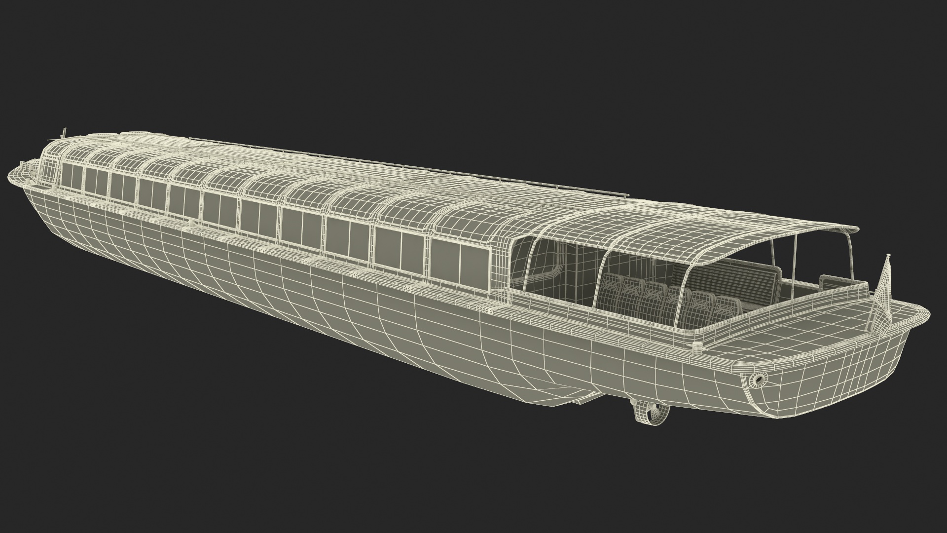 Cruise Black Boat 3D