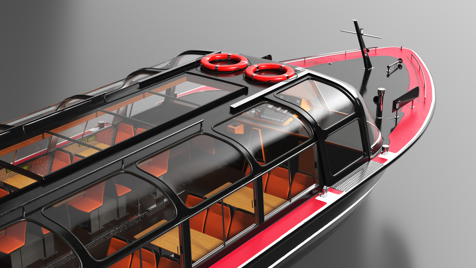 Cruise Black Boat 3D