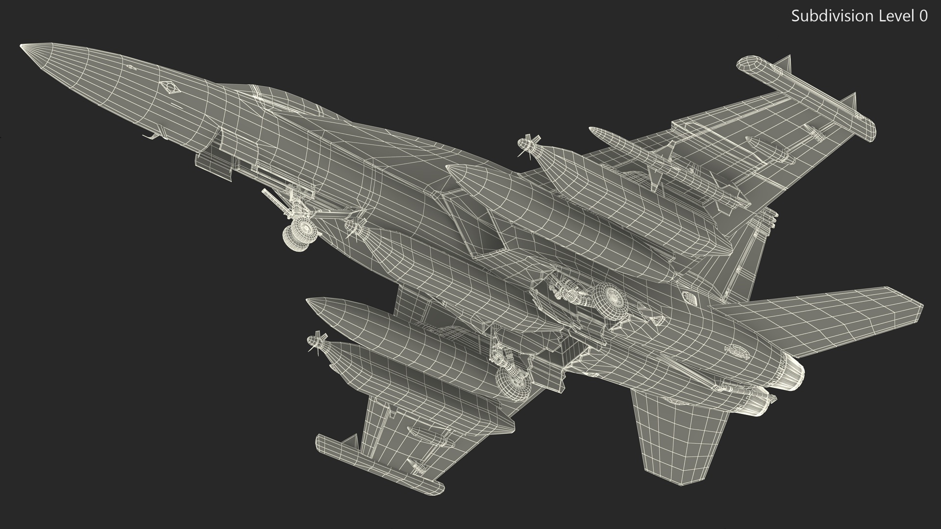 Boeing EA 18G Jet Aircraft Simplified 3D