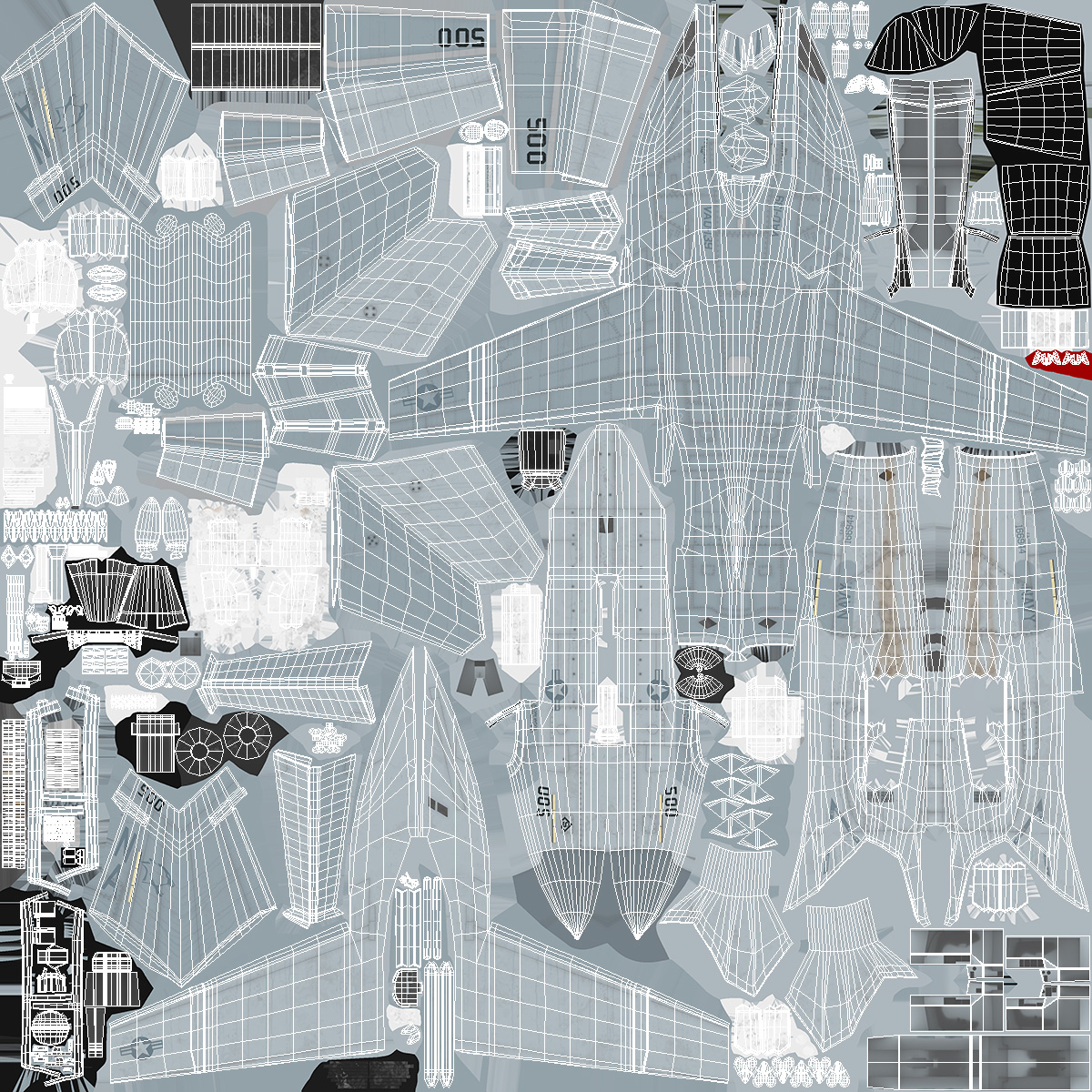 Boeing EA 18G Jet Aircraft Simplified 3D