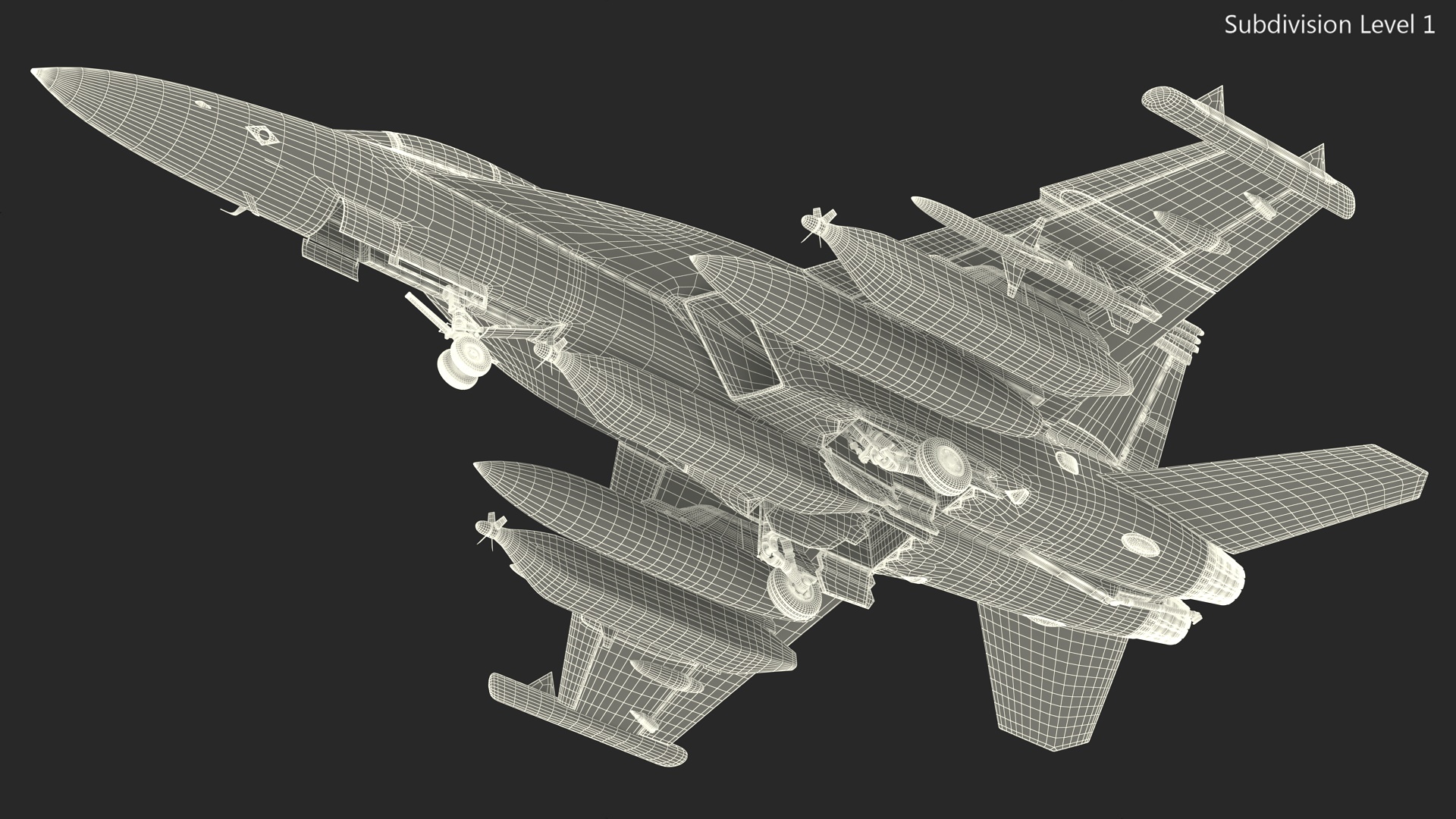 Boeing EA 18G Jet Aircraft Simplified 3D